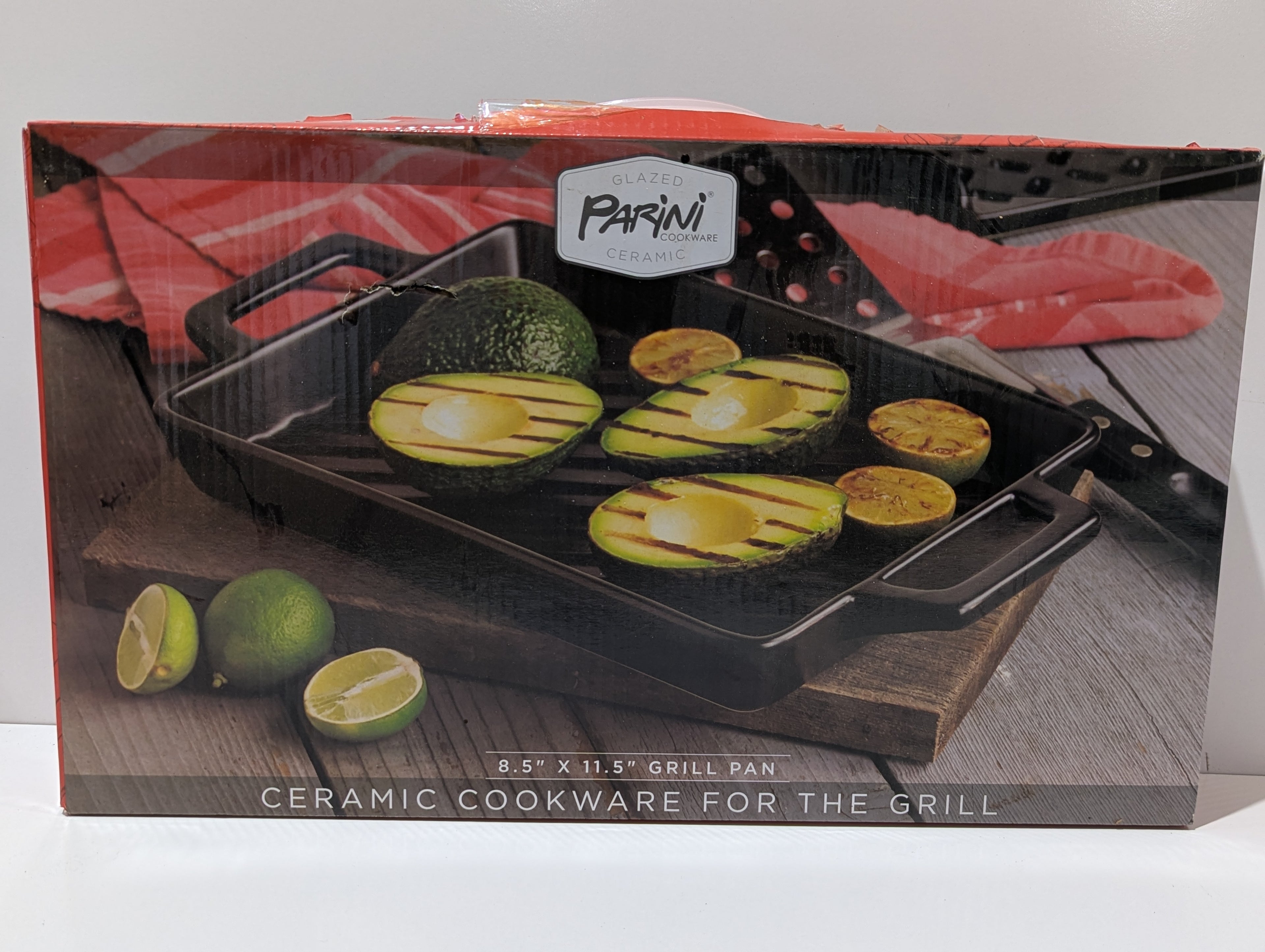 Parini Glazed Ceramic 8.5" X 11.5" Grill Pan Nonstick BBQ Cookware New In Box