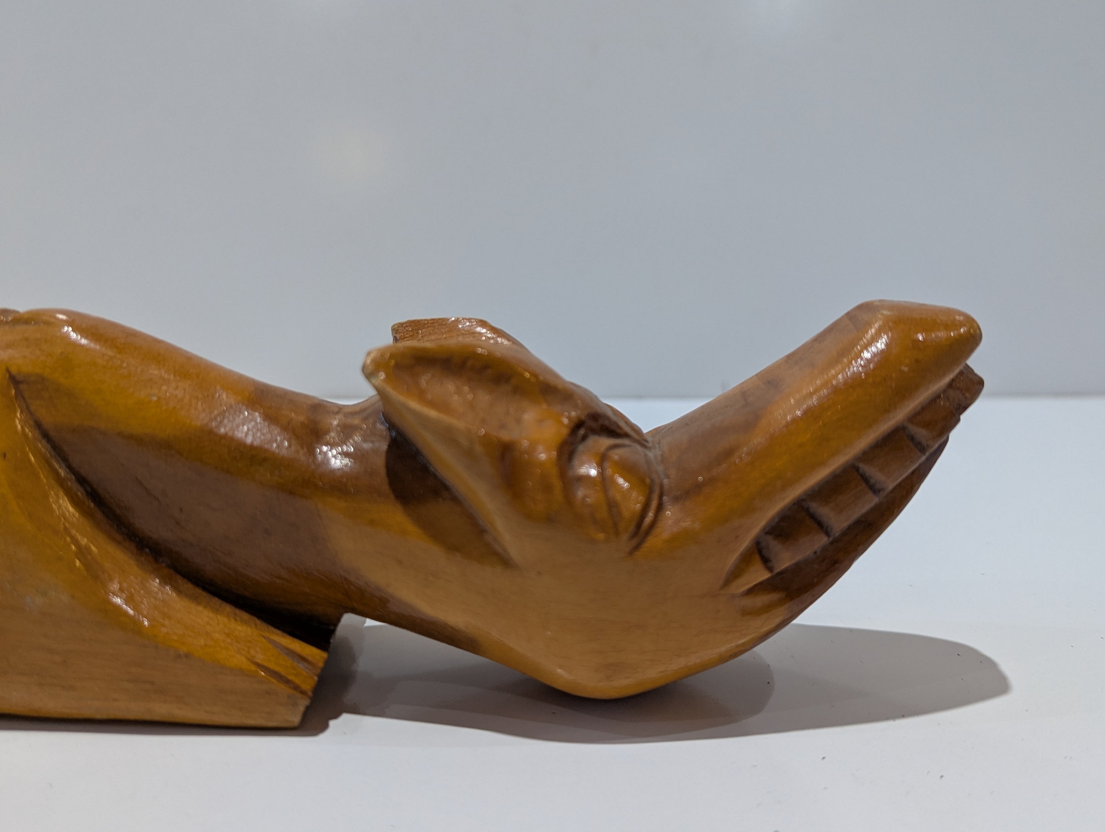 Vintage Hand Carved Wooden Crocodile Alligator Figurine Folk Art Safari Decor