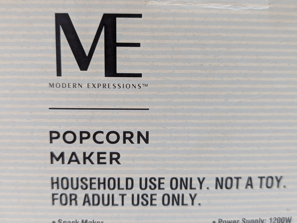 Modern Expressions Hot Air Popcorn Maker 1200W Oil Free Snack Machine New Sealed