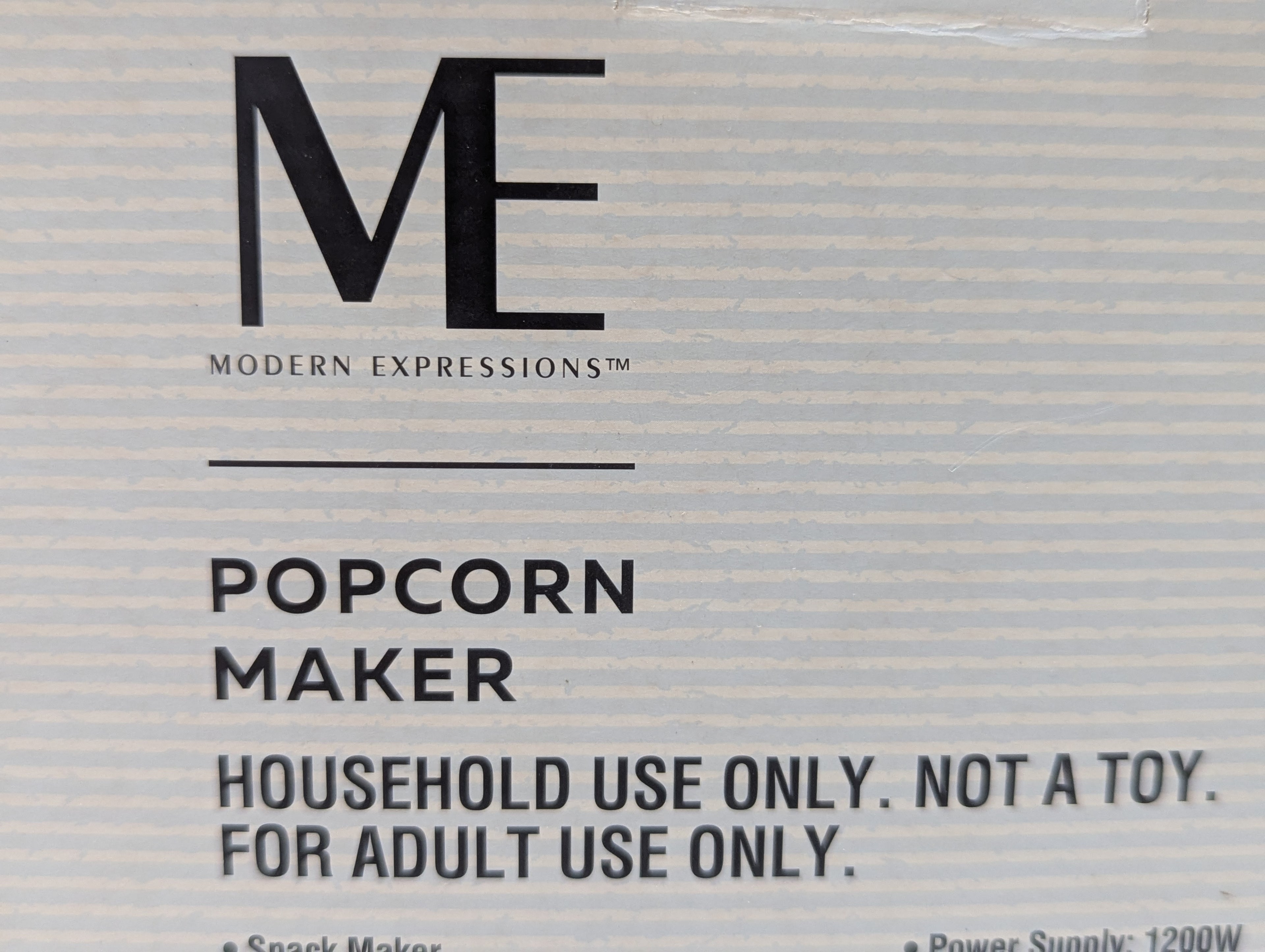 Modern Expressions Hot Air Popcorn Maker 1200W Oil Free Snack Machine New Sealed