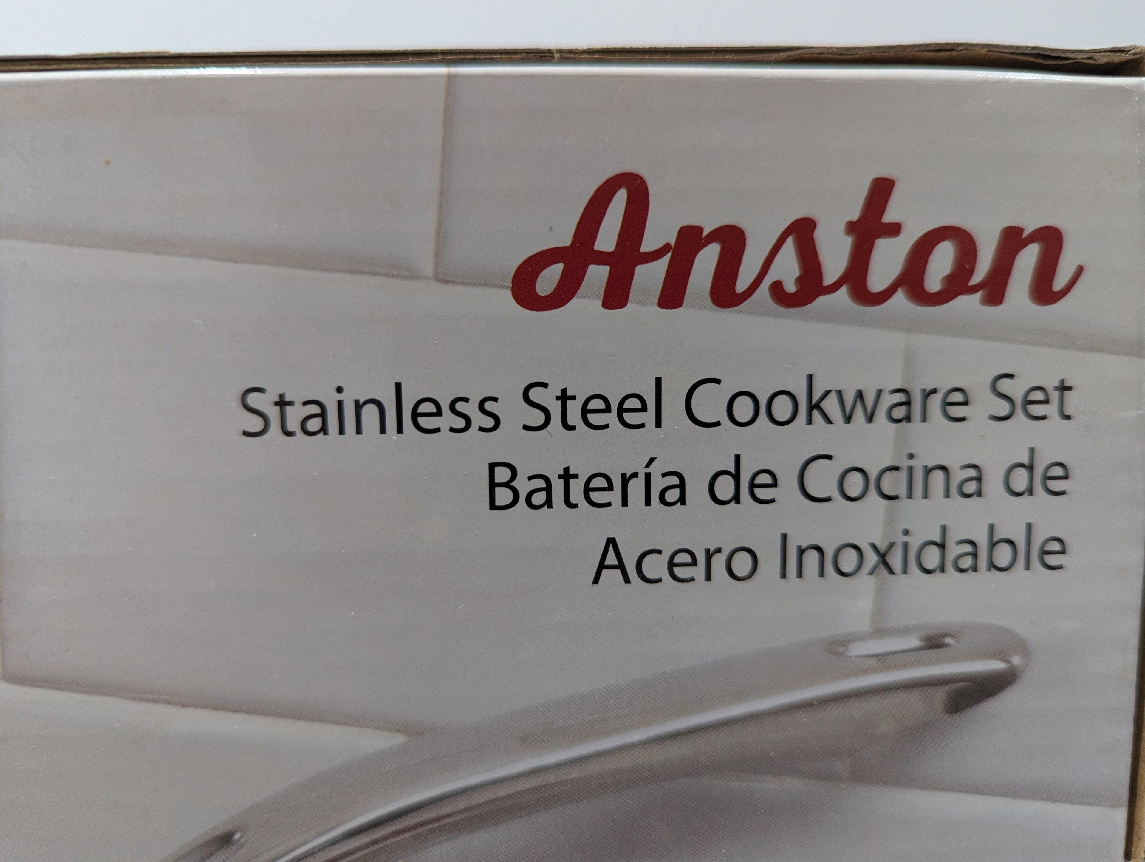 Gibson Home Anston 7 Piece Stainless Steel Cookware Set Glass Lids Dishwasher Safe
