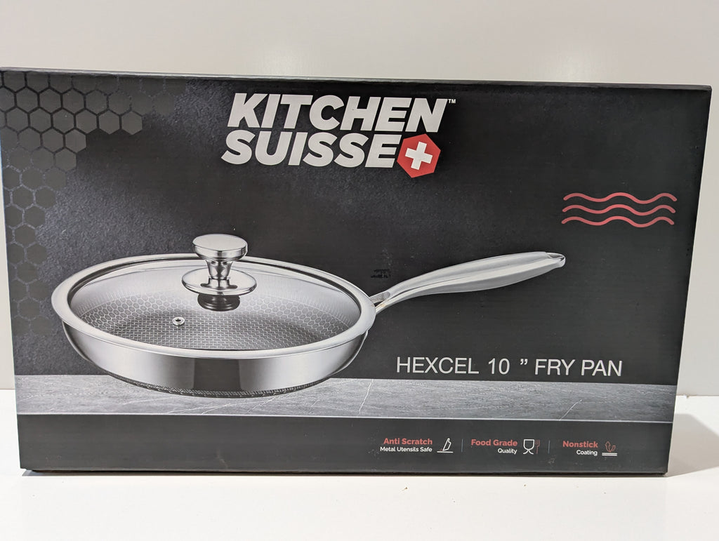 Kitchen Suisse Hexcel 10 Inch Nonstick Fry Pan With Glass Lid Honeycomb Induction