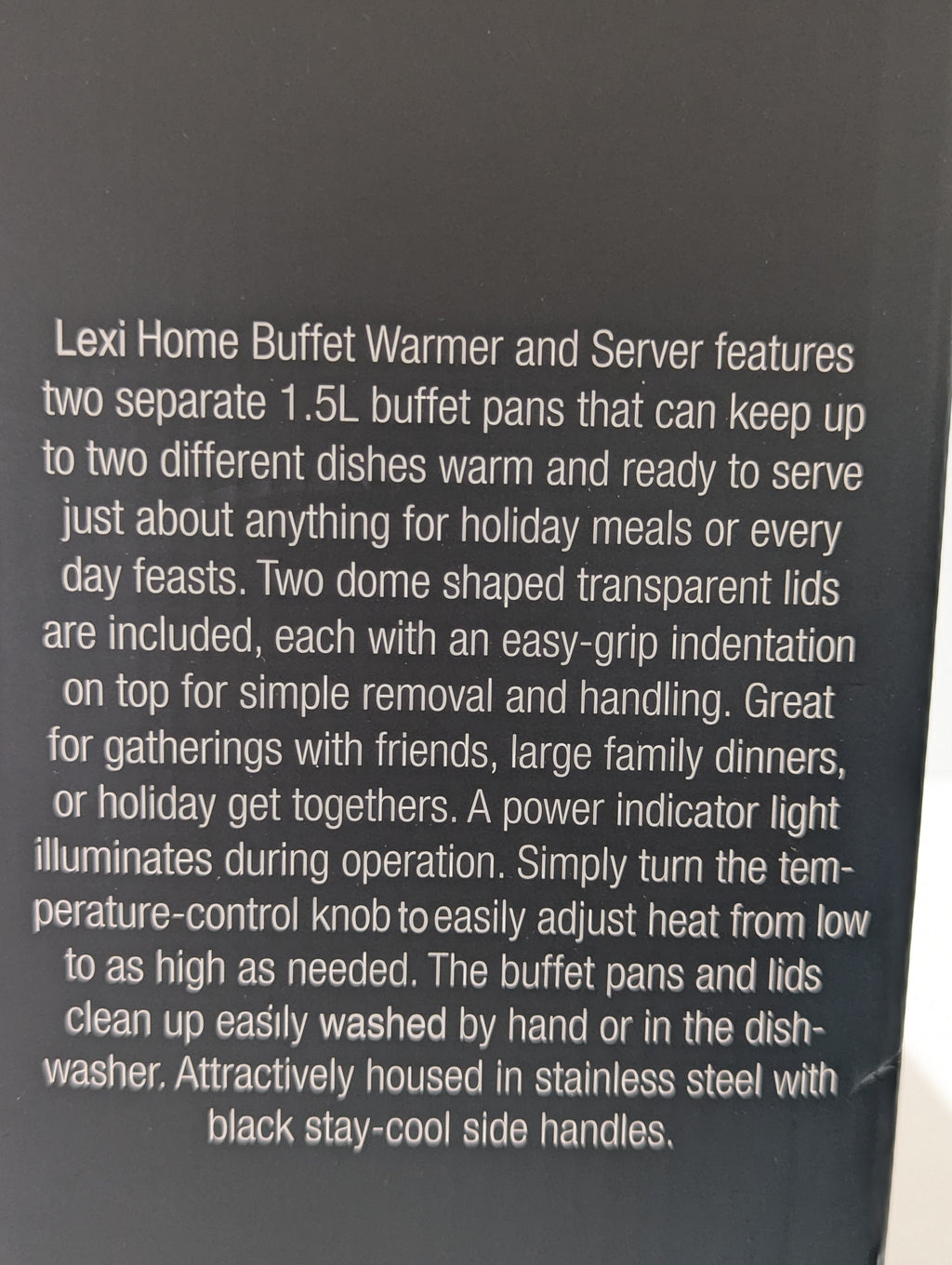 LexiHome Buffet Warmer Server 2 x 1.5L Stainless Steel Electric Food Warming Tray