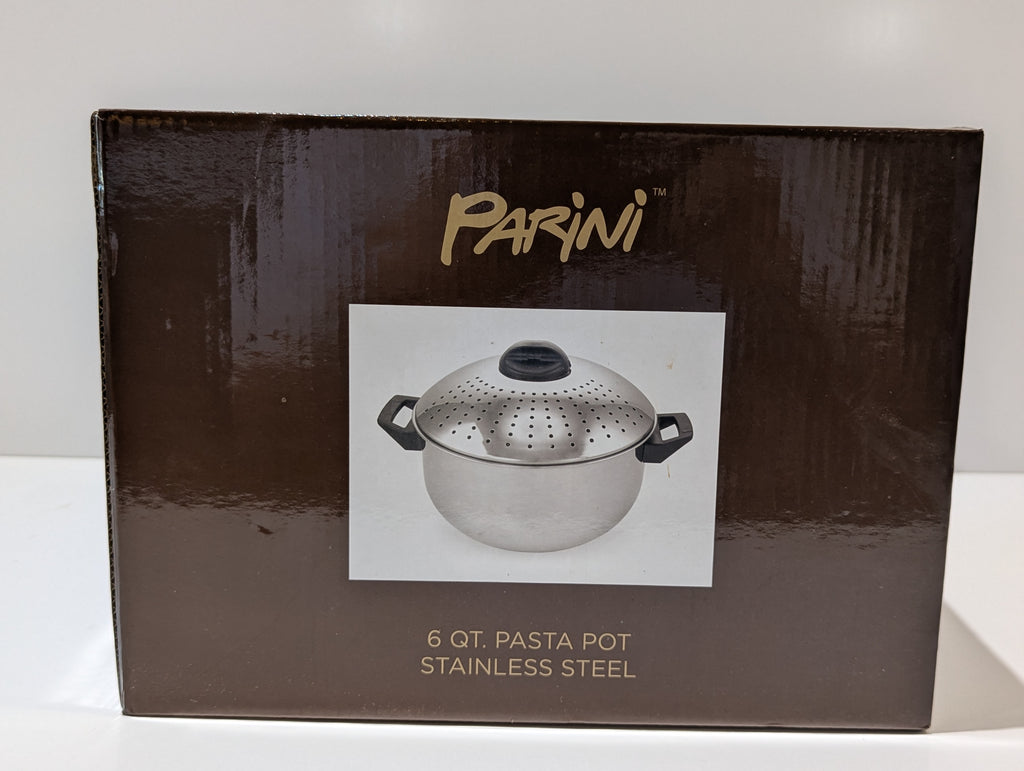 Parini 6 Qt Stainless Steel Pasta Pot With Strainer Lid Cooking Stock Pot New