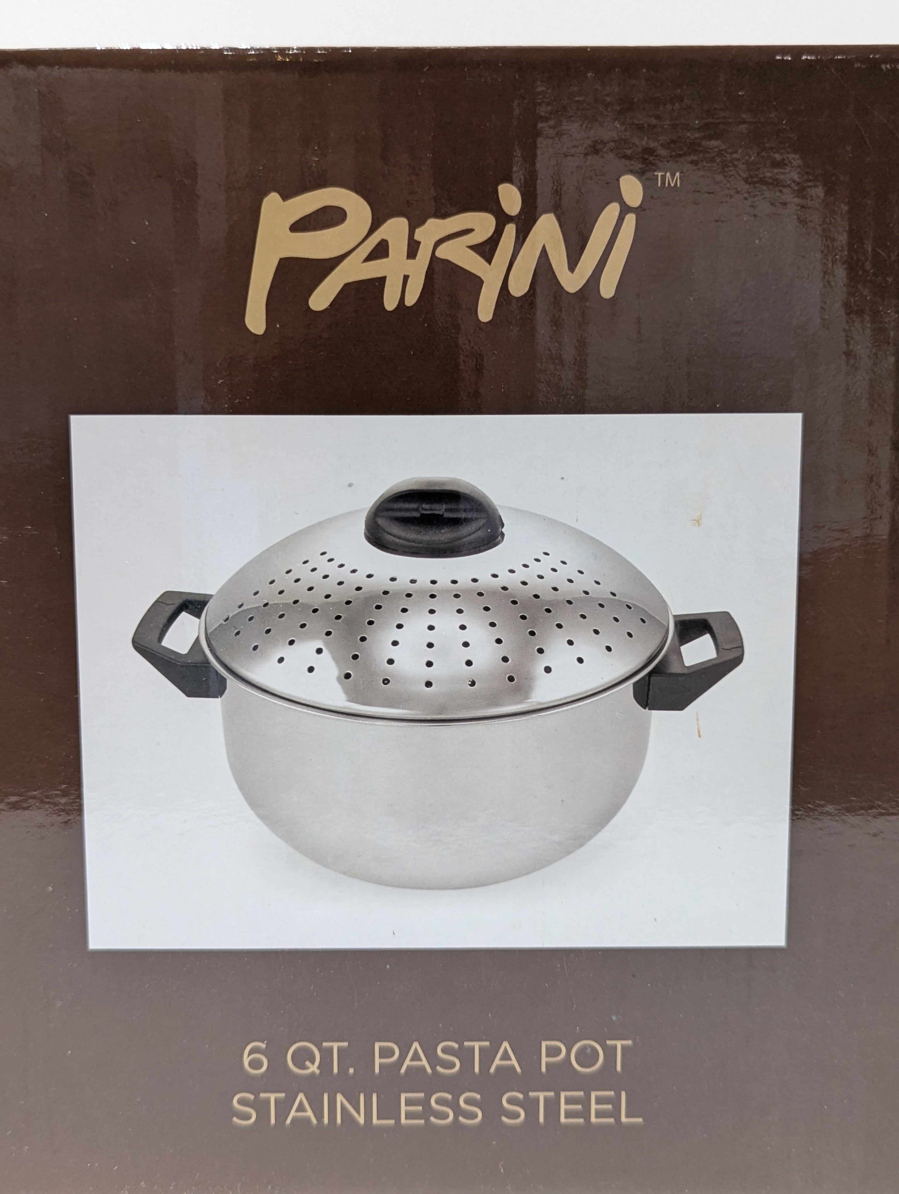 Parini 6 Qt Stainless Steel Pasta Pot With Strainer Lid Cooking Stock Pot New