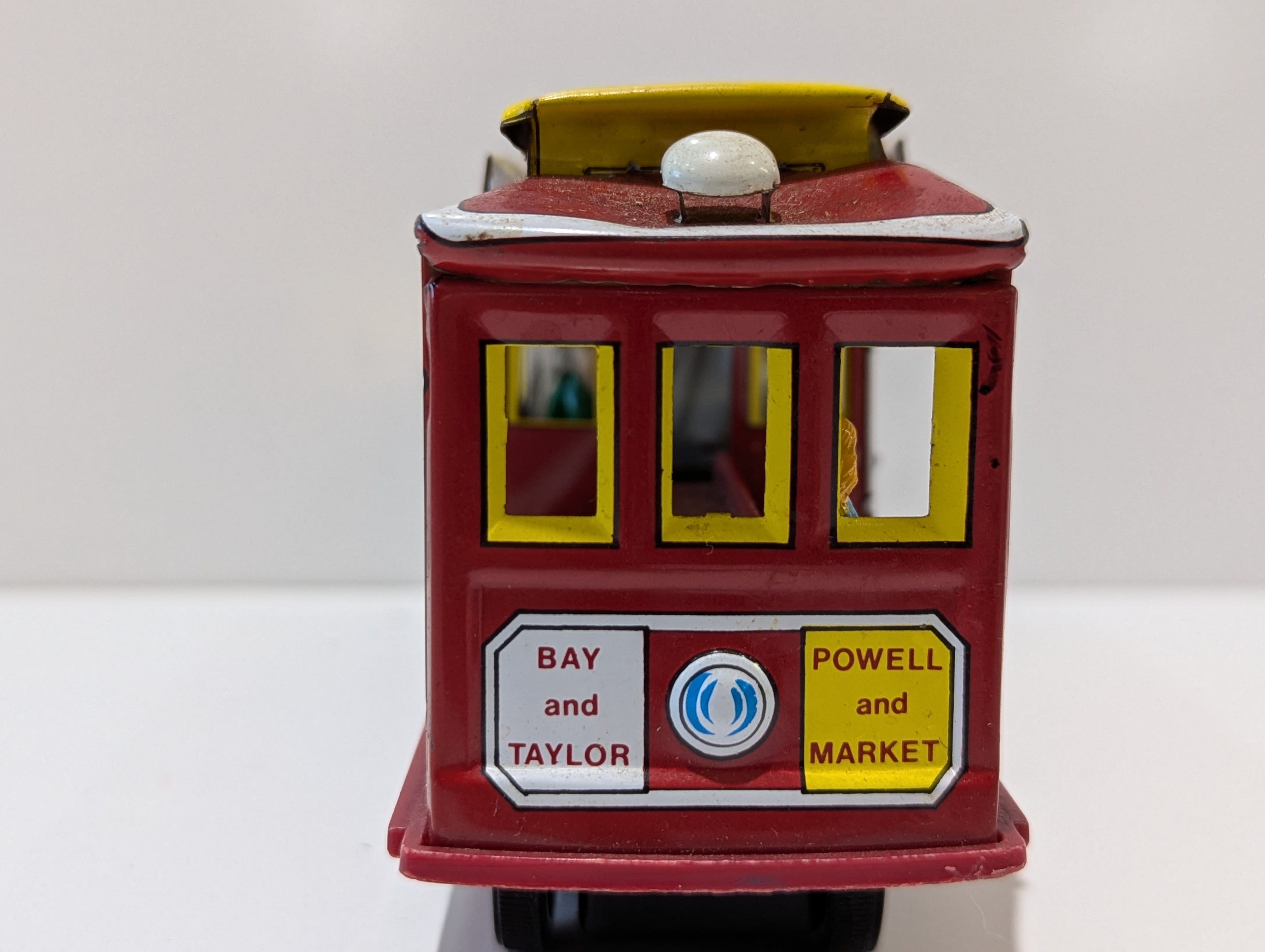 Vintage San Francisco Cable Car Tin Friction Toy Bay Taylor Powell Market Trolley