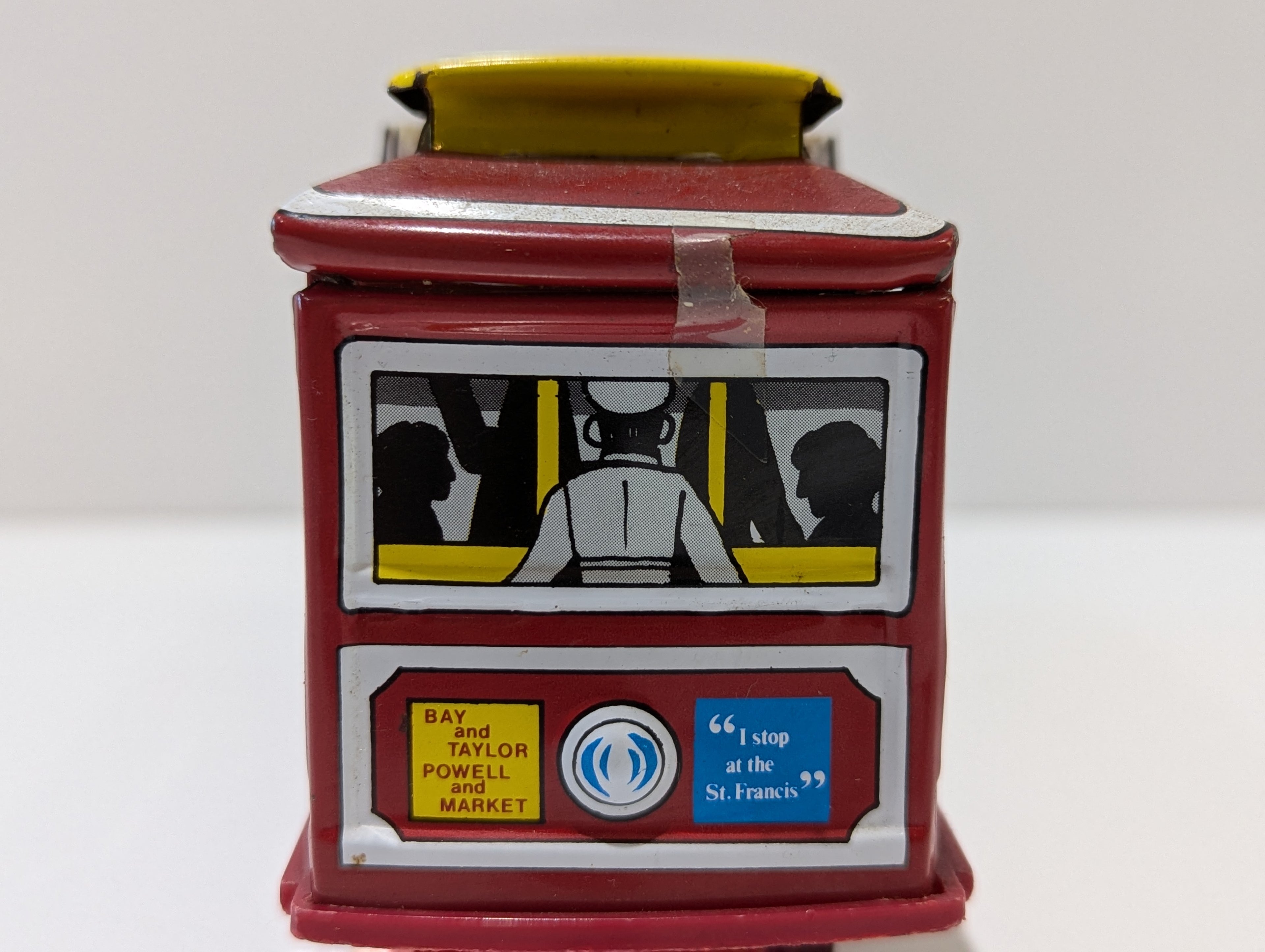 Vintage San Francisco Cable Car Tin Friction Toy Bay Taylor Powell Market Trolley