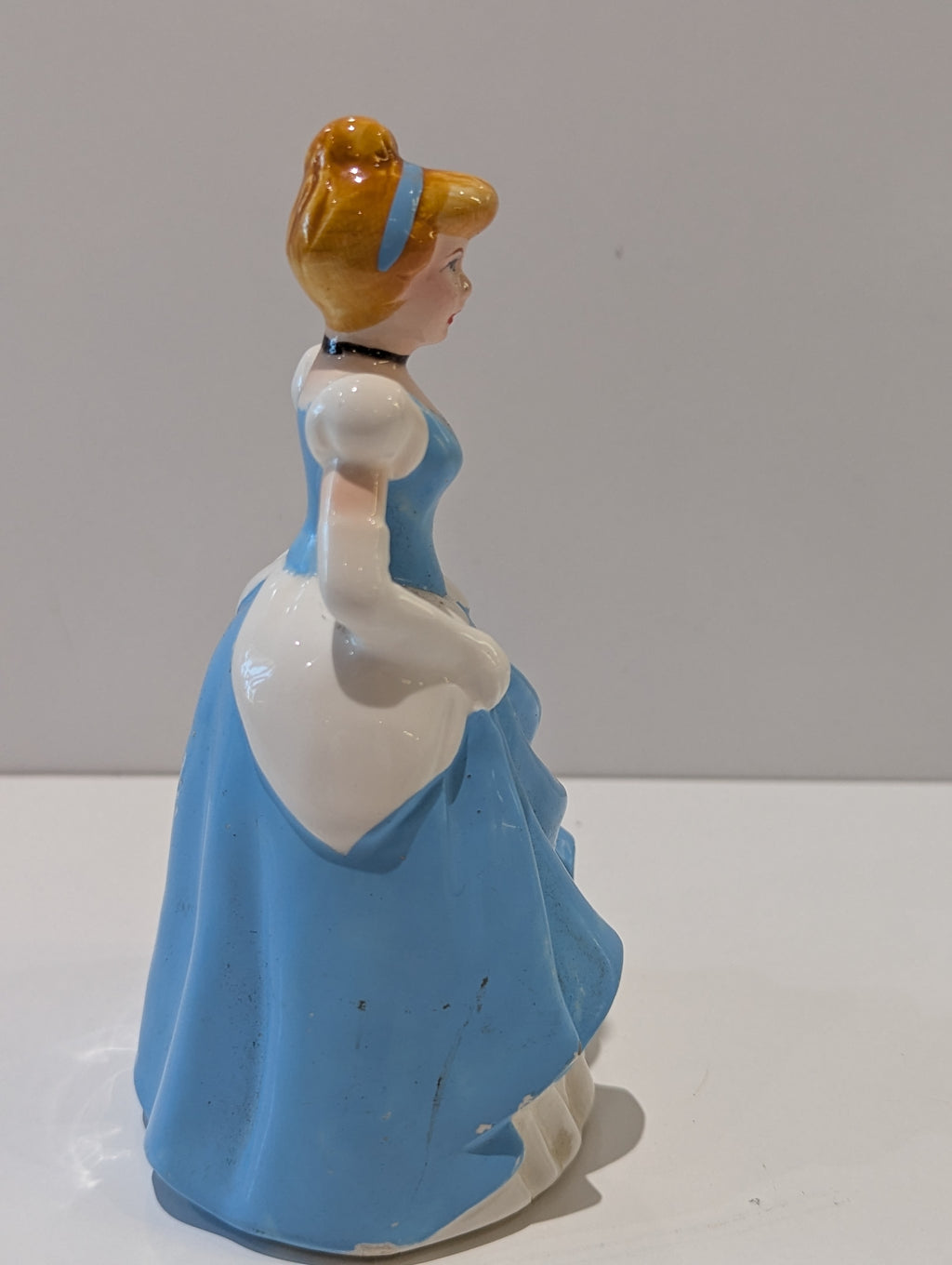 Vintage Japan Cinderella Ceramic Figurine Walt Disney Princess Blue Dress Statue