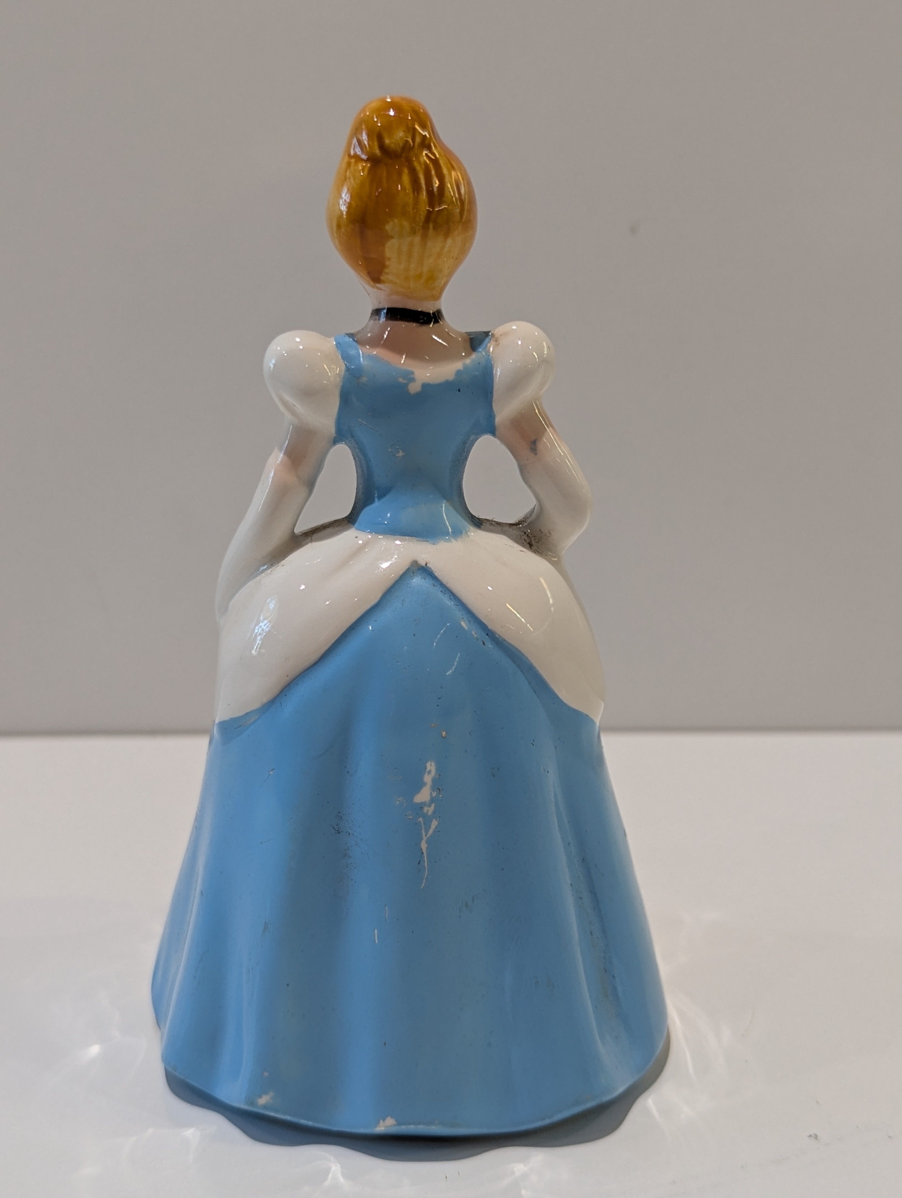 Vintage Japan Cinderella Ceramic Figurine Walt Disney Princess Blue Dress Statue