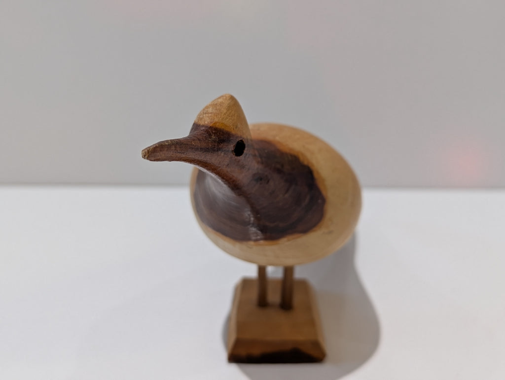 Hand Carved Wooden Shorebird Sculpture Folk Art Bird Figurine Natural Wood Decor