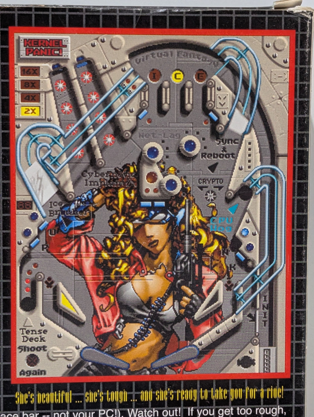 Vintage Cyborgirl Pinball PC Game Big Box 3.5 Diskette Ready To Go Moon Doggie