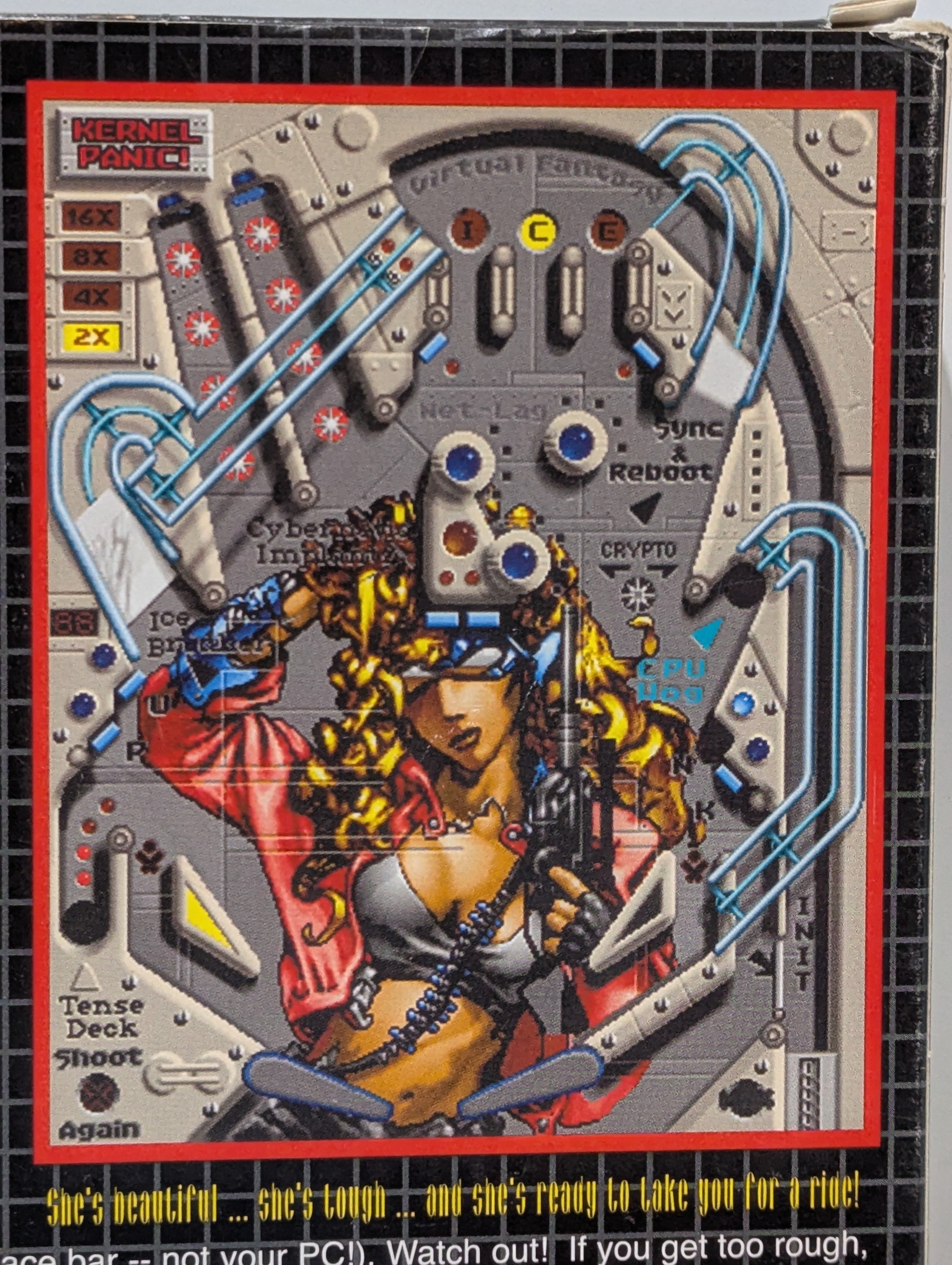 Vintage Cyborgirl Pinball PC Game Big Box 3.5 Diskette Ready To Go Moon Doggie