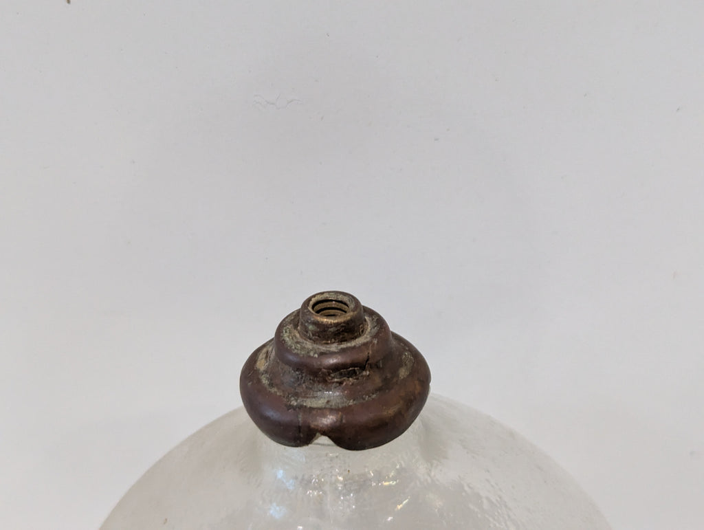 Vintage Glass Float Embossed "CLASTITE FLOAT" Utility Float Buoy With Metal Collar