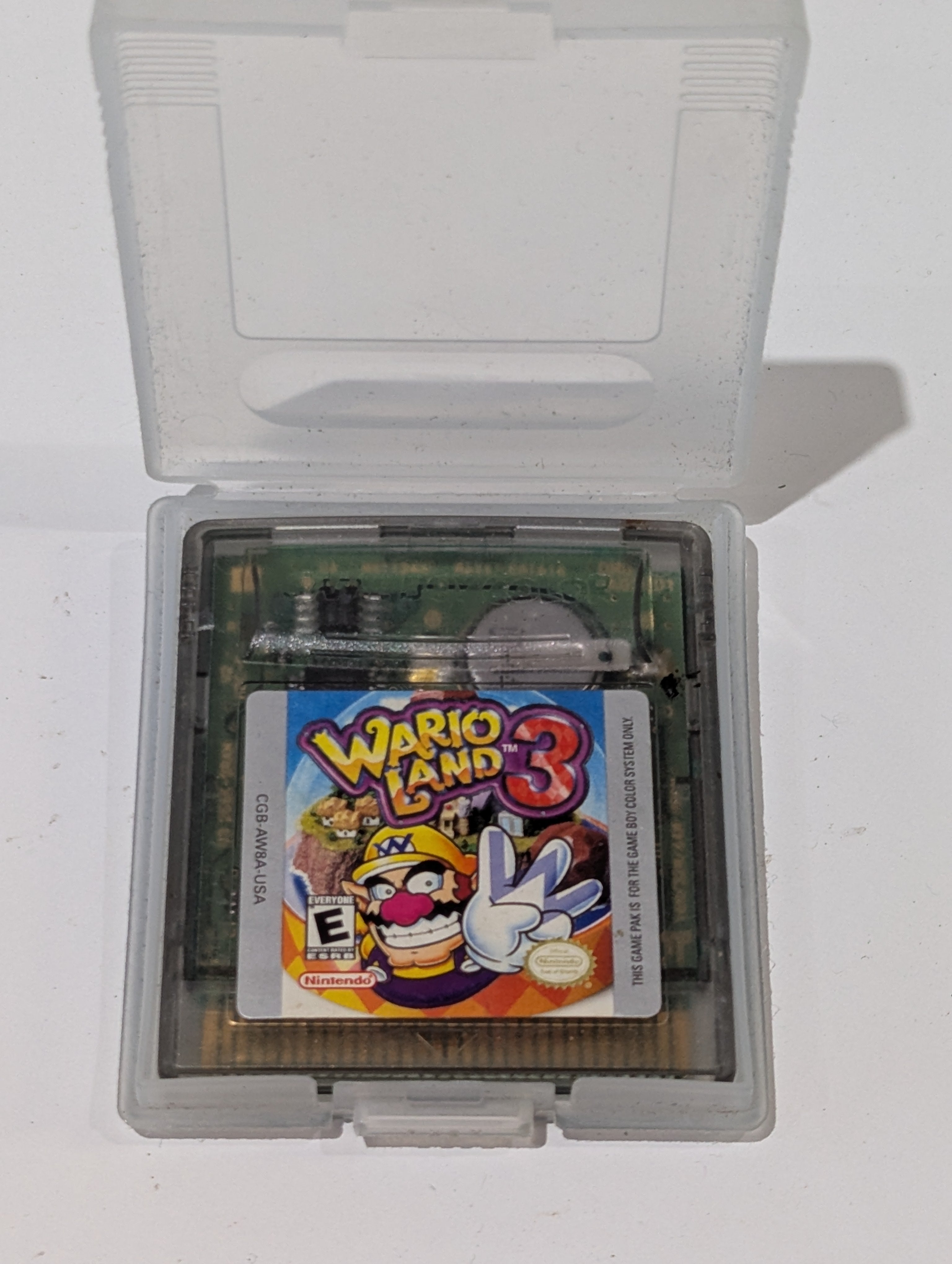 Nintendo Game Boy Color Wario Land 3 CGB-AW8A-USA Cartridge With Protective Case