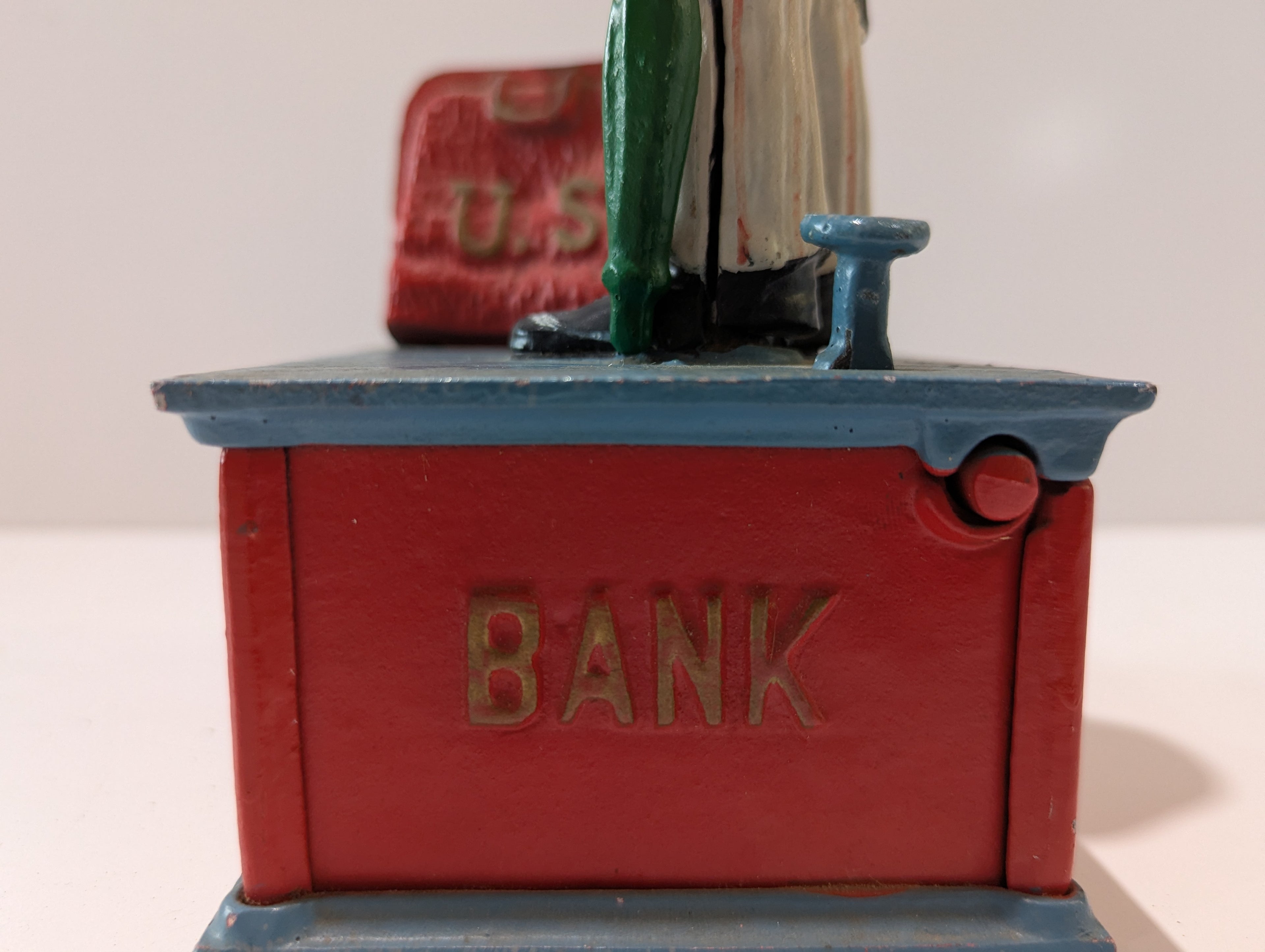 Vintage Uncle Sam Cast Iron Mechanical Bank Patriotic Eagle Coin Bank Collectible