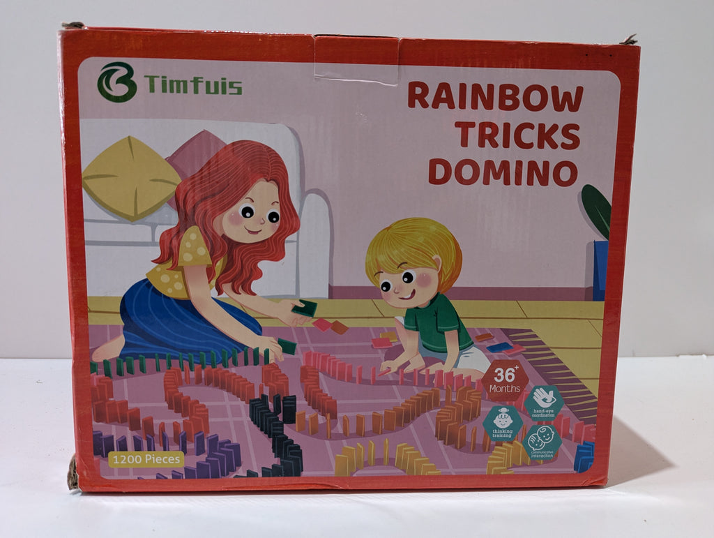 TimFuis Rainbow Tricks Domino 1200 Piece Building Set STEM Educational Toy Game