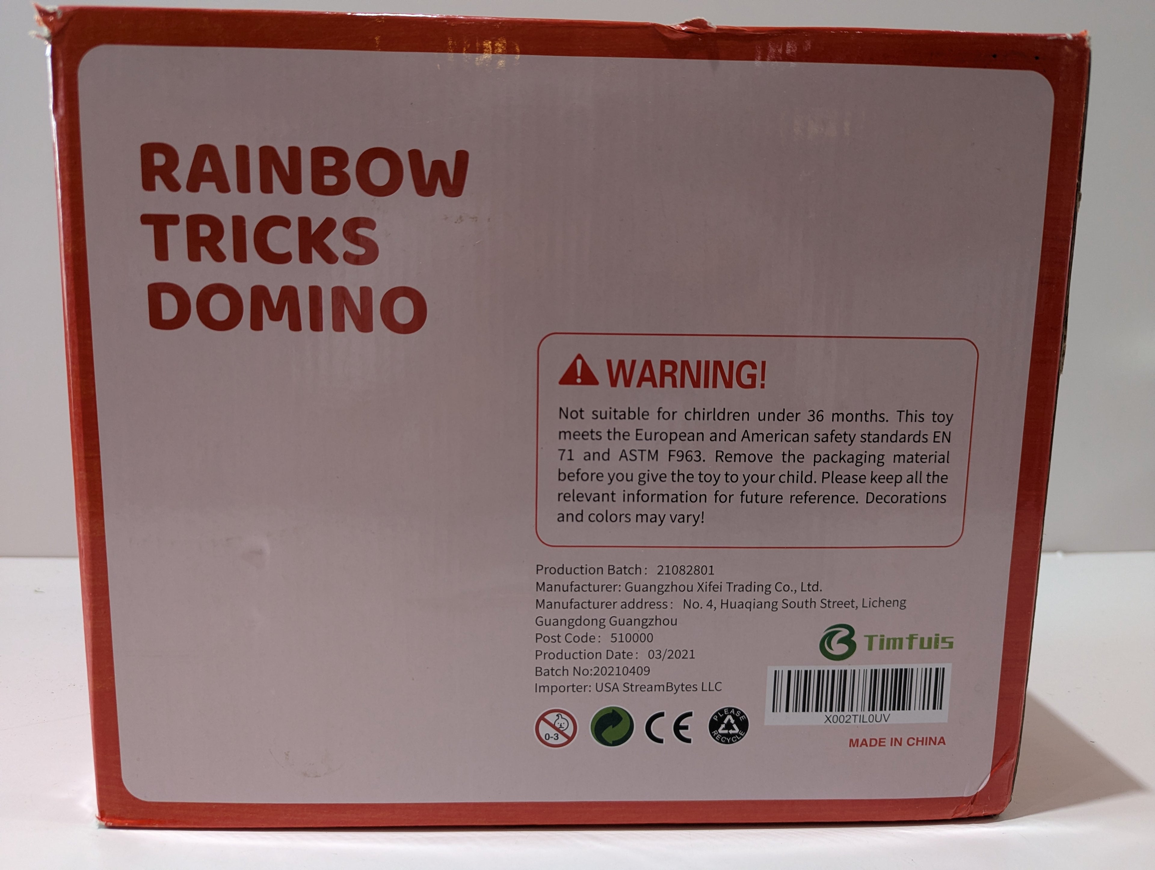 TimFuis Rainbow Tricks Domino 1200 Piece Building Set STEM Educational Toy Game
