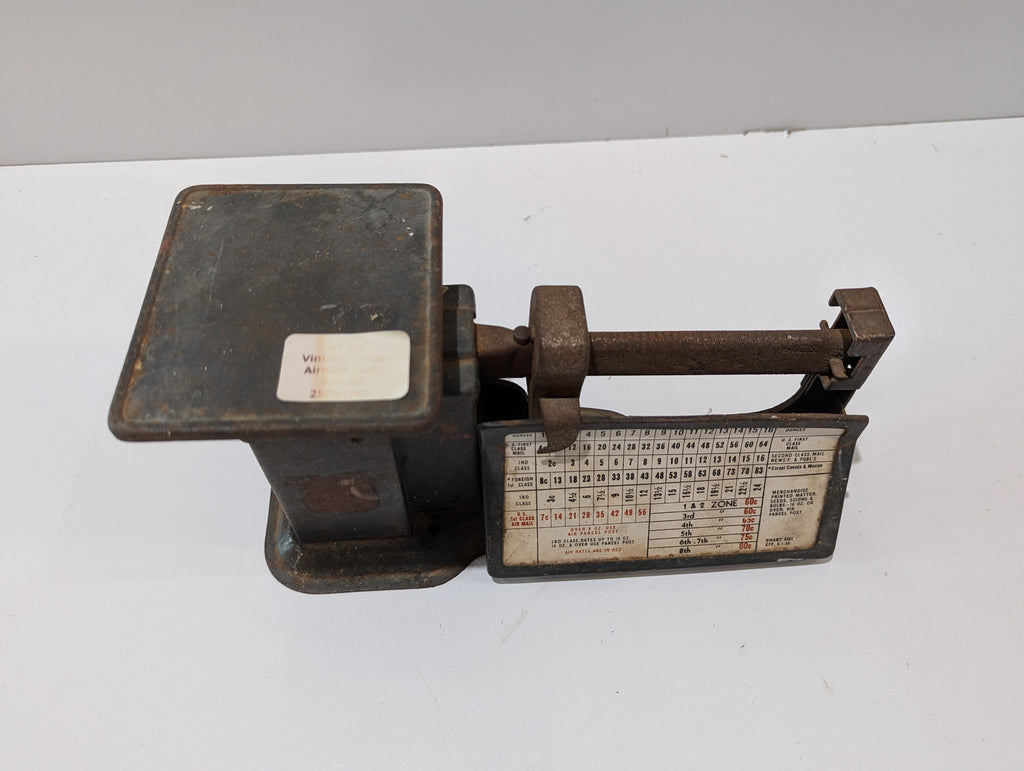 Vintage Detecto Cast Iron Postal Letter Shipping Balance Scale 16 Oz Air Mail USA