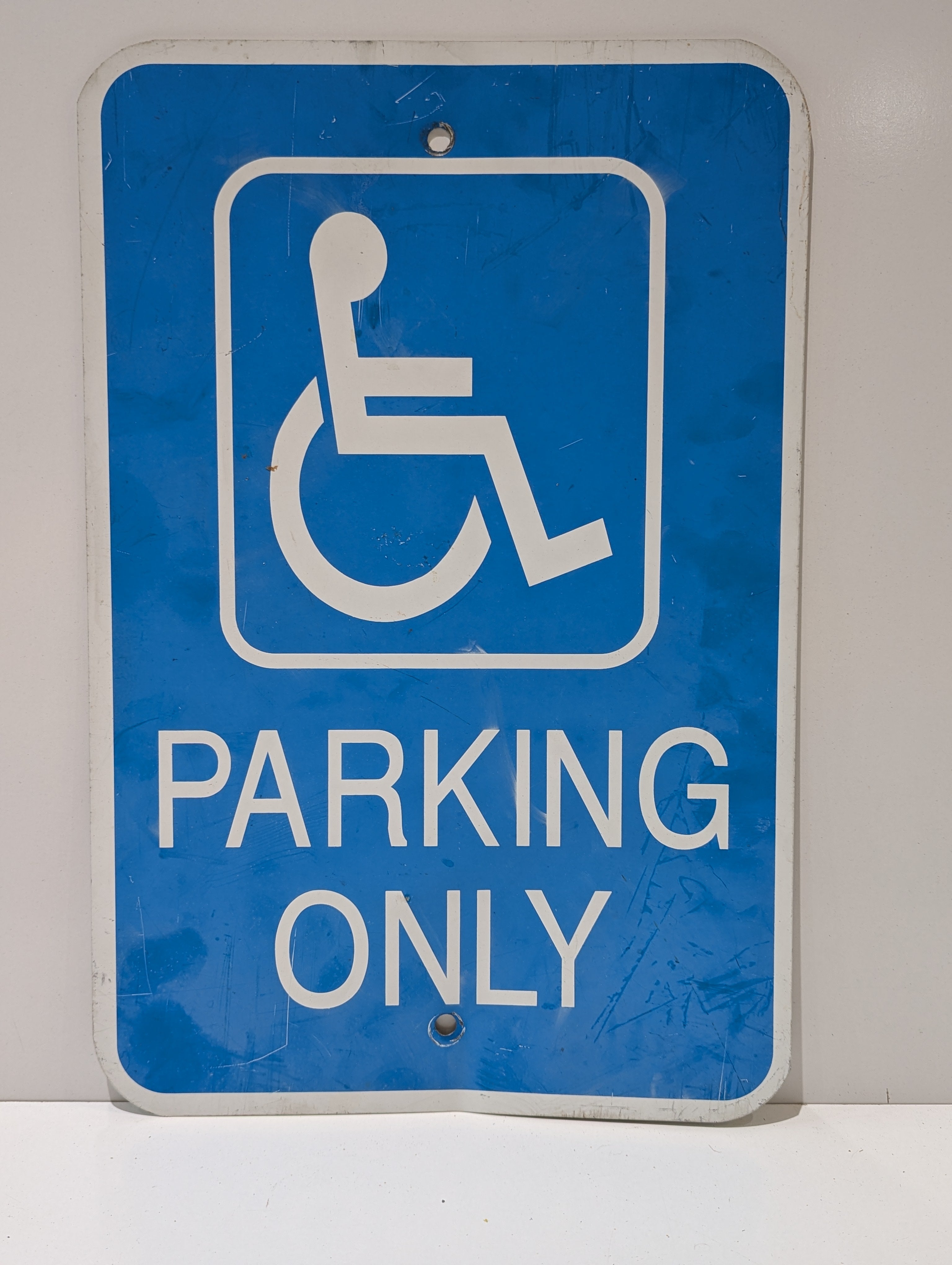 ADA Handicap Parking Only Metal Parking Sign Blue White Accessible Reserved Sign