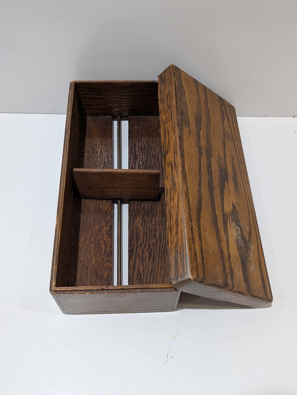 Vintage Weis Montral Mich USA Oak Wood Recipe Card File Box Index Storage Chest