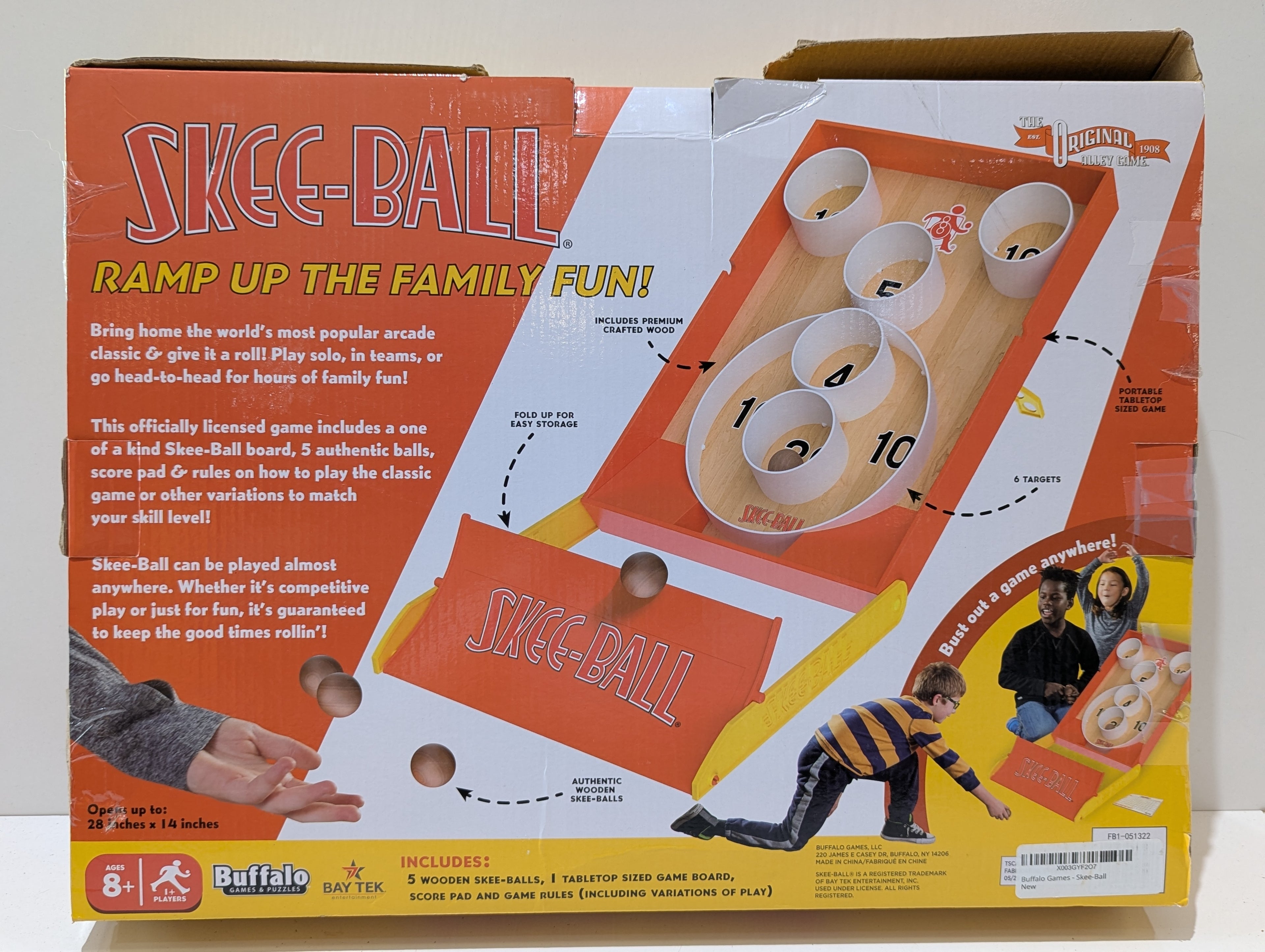 Buffalo Games Skee-Ball Tabletop Arcade Game Wooden Balls Family Party Ages 8+