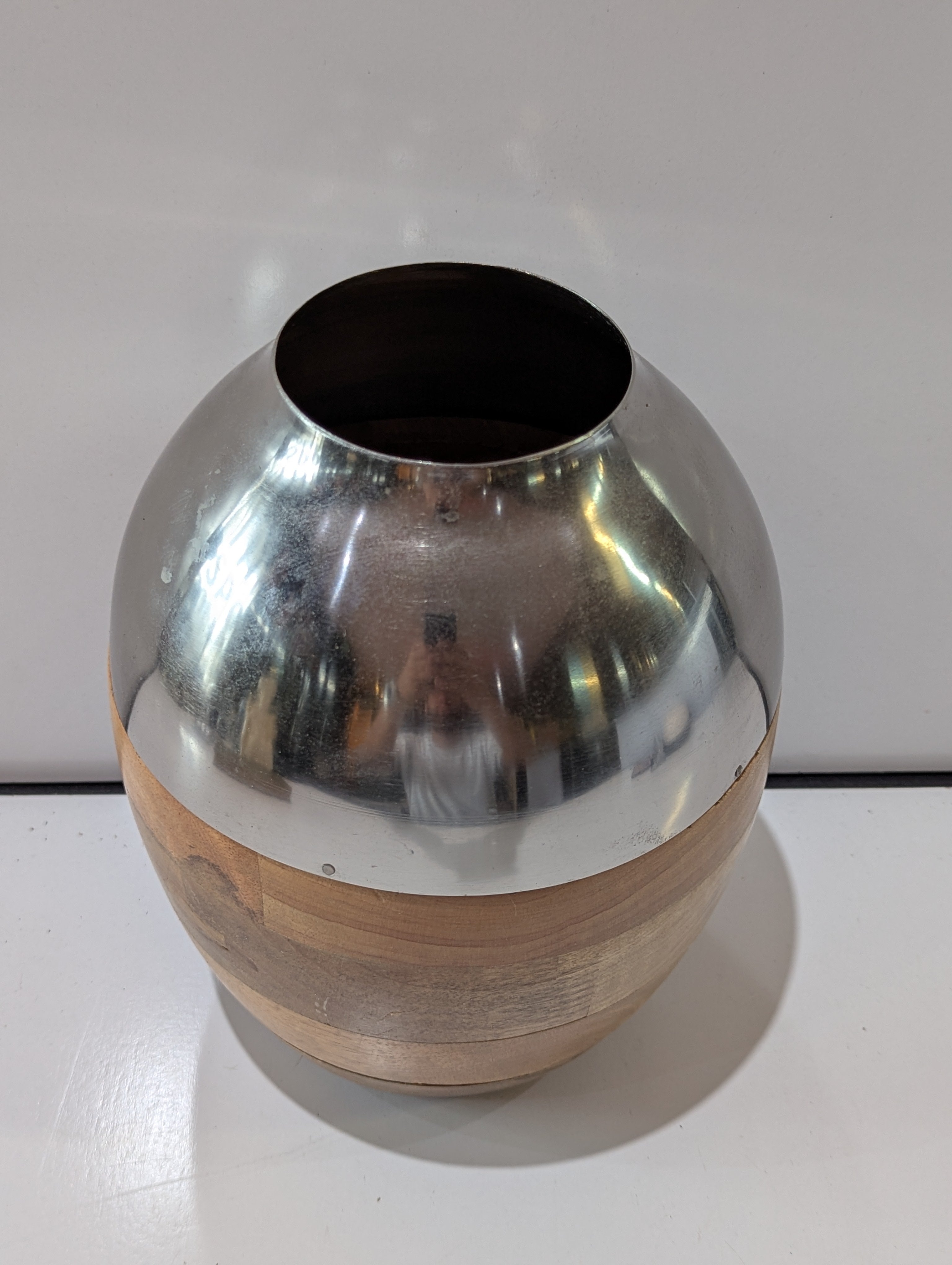 Threshold Wood And Silver Decorative Vase Modern Rustic Accent Decor Target India
