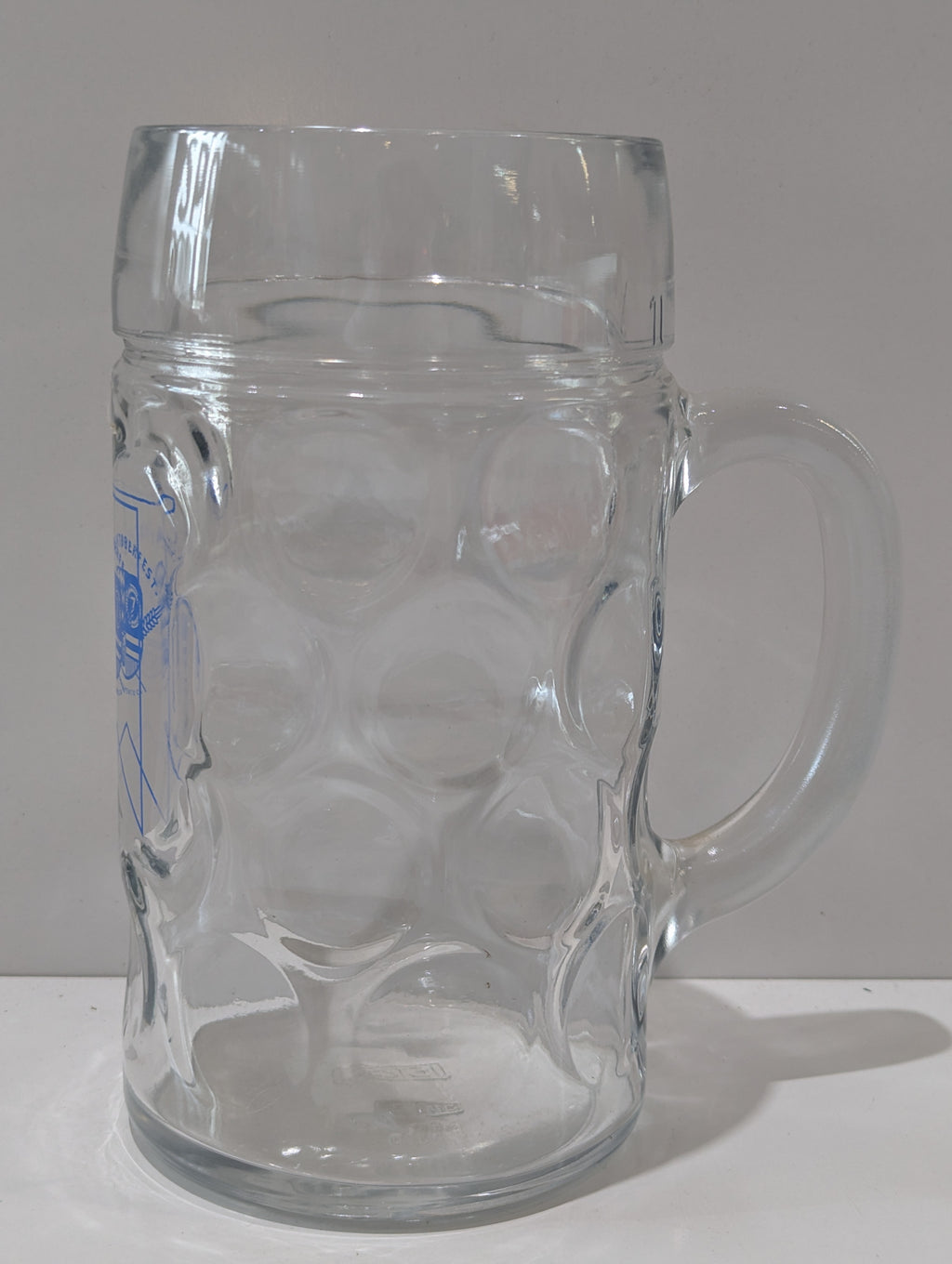 Vintage Tracktoberfest 7 Sacramento CA Dimpled Glass Beer Stein Mug Oktoberfest Collectible