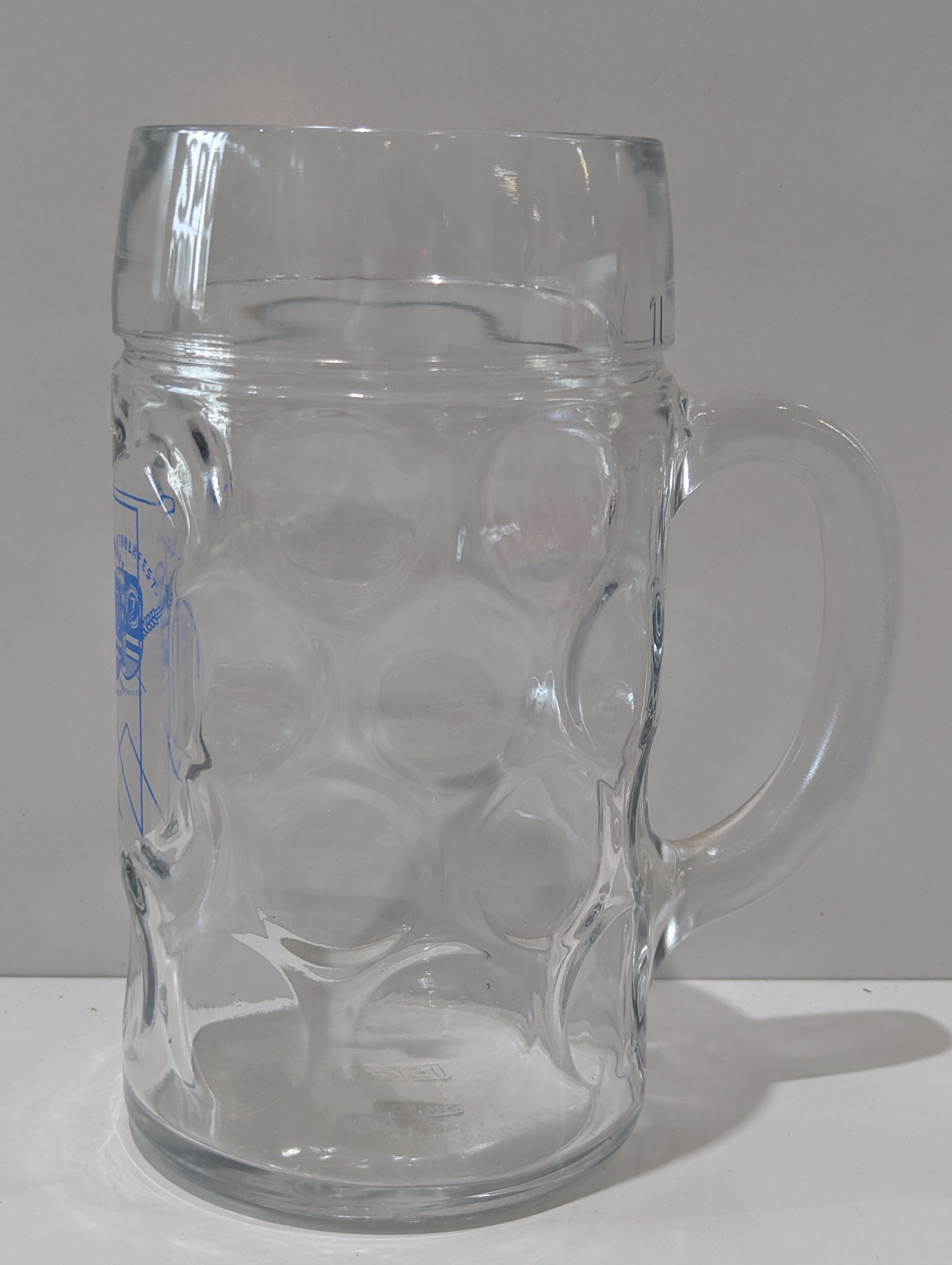 Vintage Tracktoberfest 7 Sacramento CA Dimpled Glass Beer Stein Mug Oktoberfest Collectible