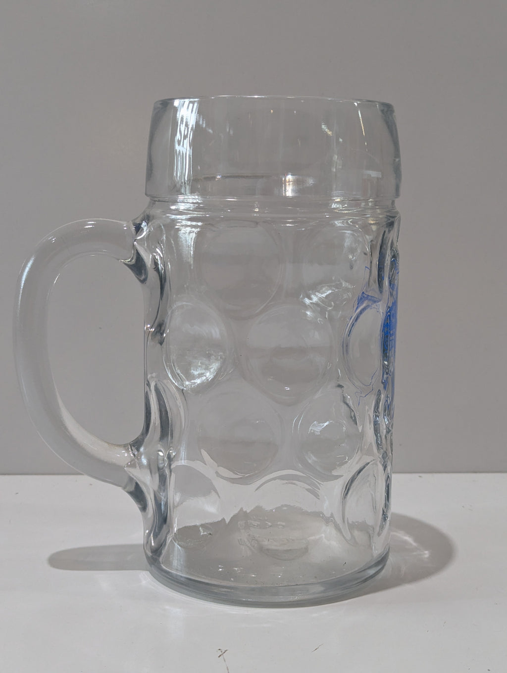 Vintage Tracktoberfest 7 Sacramento CA Dimpled Glass Beer Stein Mug Oktoberfest Collectible
