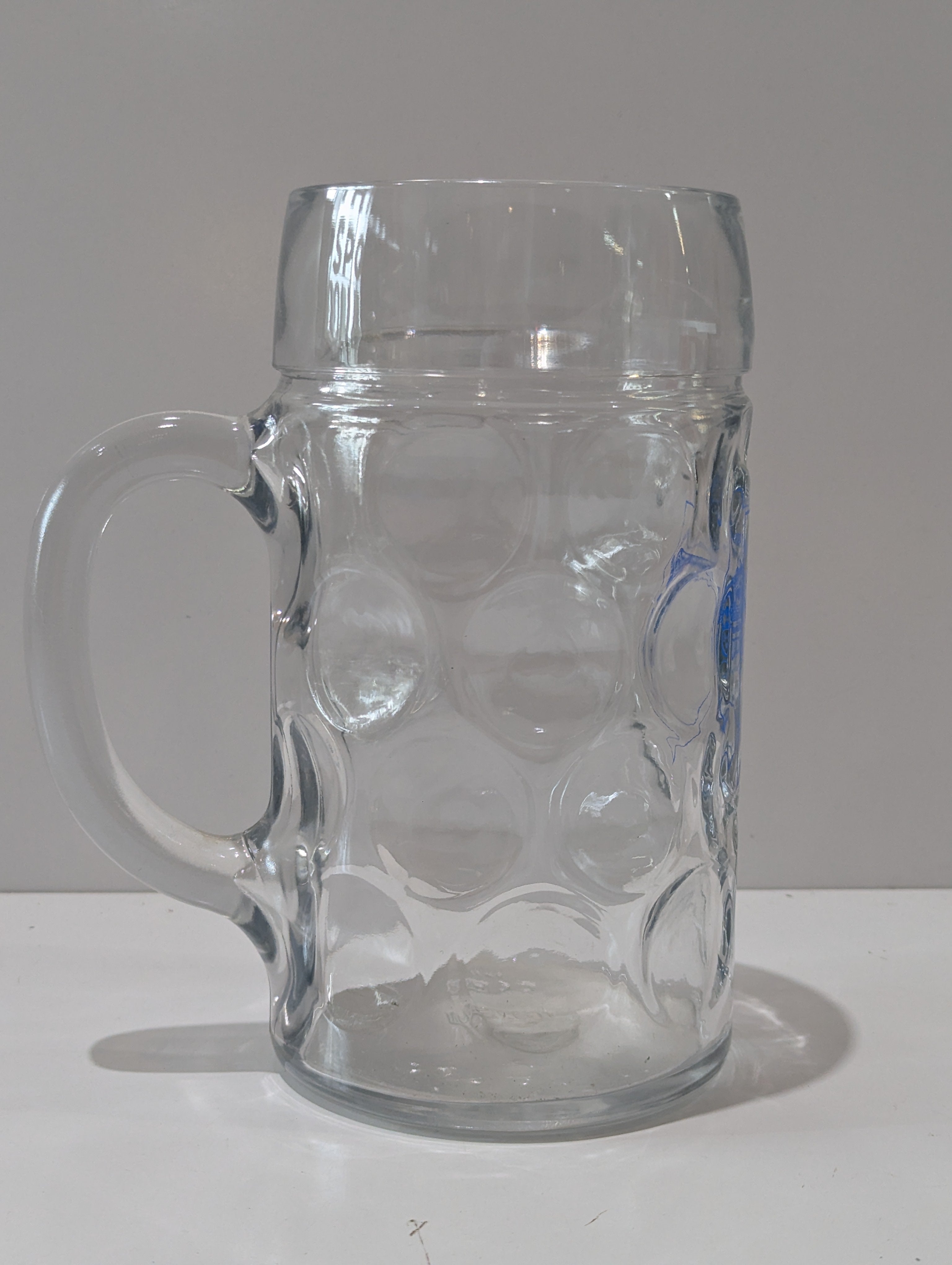 Vintage Tracktoberfest 7 Sacramento CA Dimpled Glass Beer Stein Mug Oktoberfest Collectible