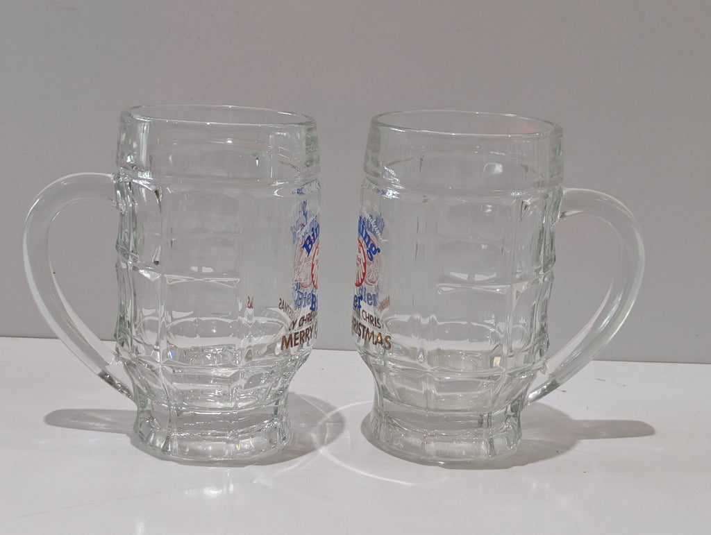 Vintage Binding Bier Merry Christmas Glass Beer Stein Mug