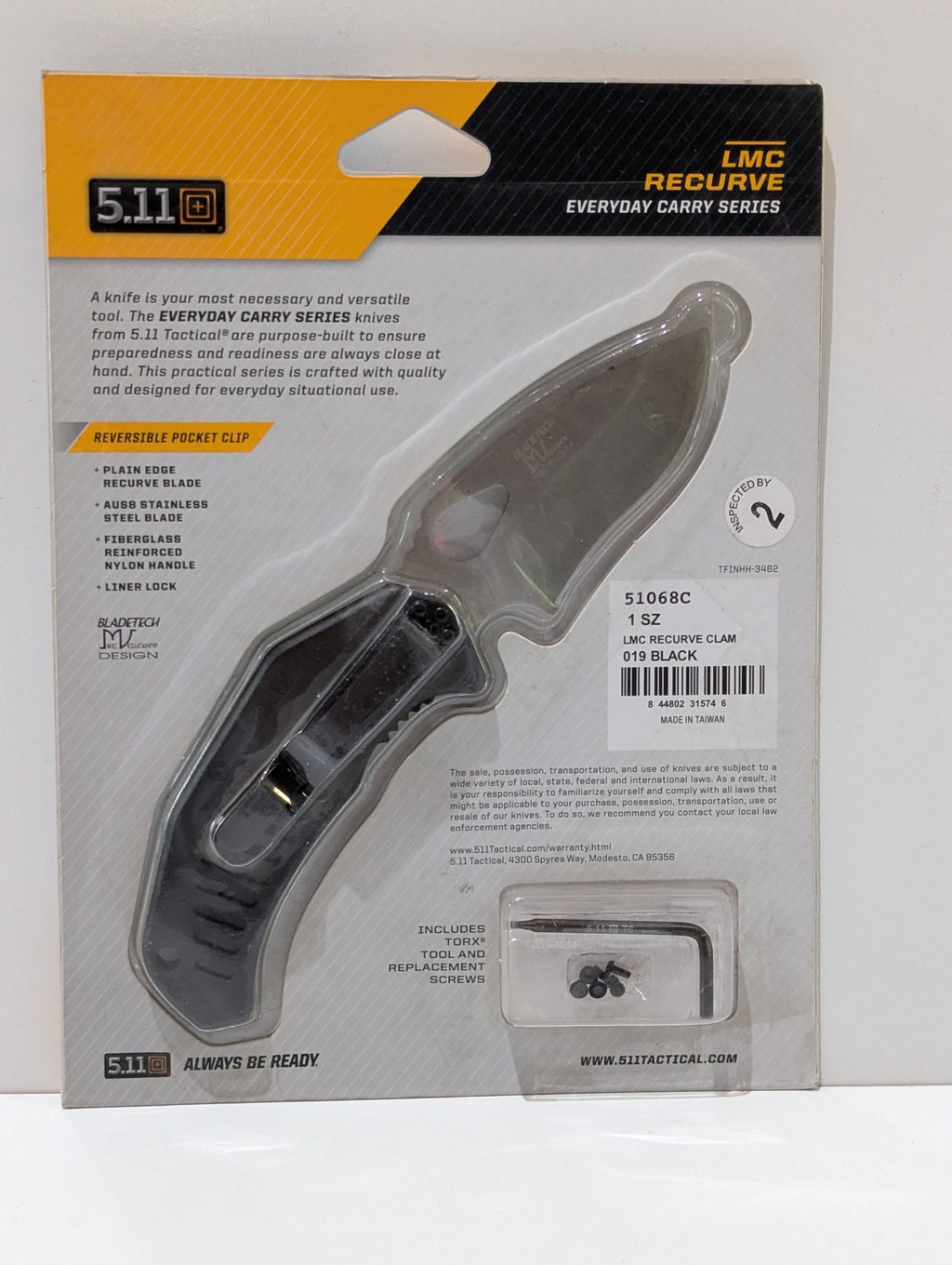 5.11 Tactical LMC Recurve Everyday Carry Series AUS8 Folding Knife New Sealed