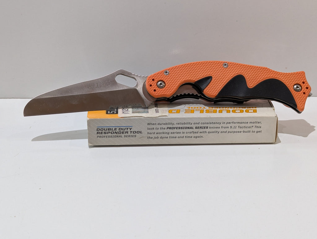 5.11 Tactical Double Duty Responder Tool 51073 Orange Folding Rescue Tool Boxed