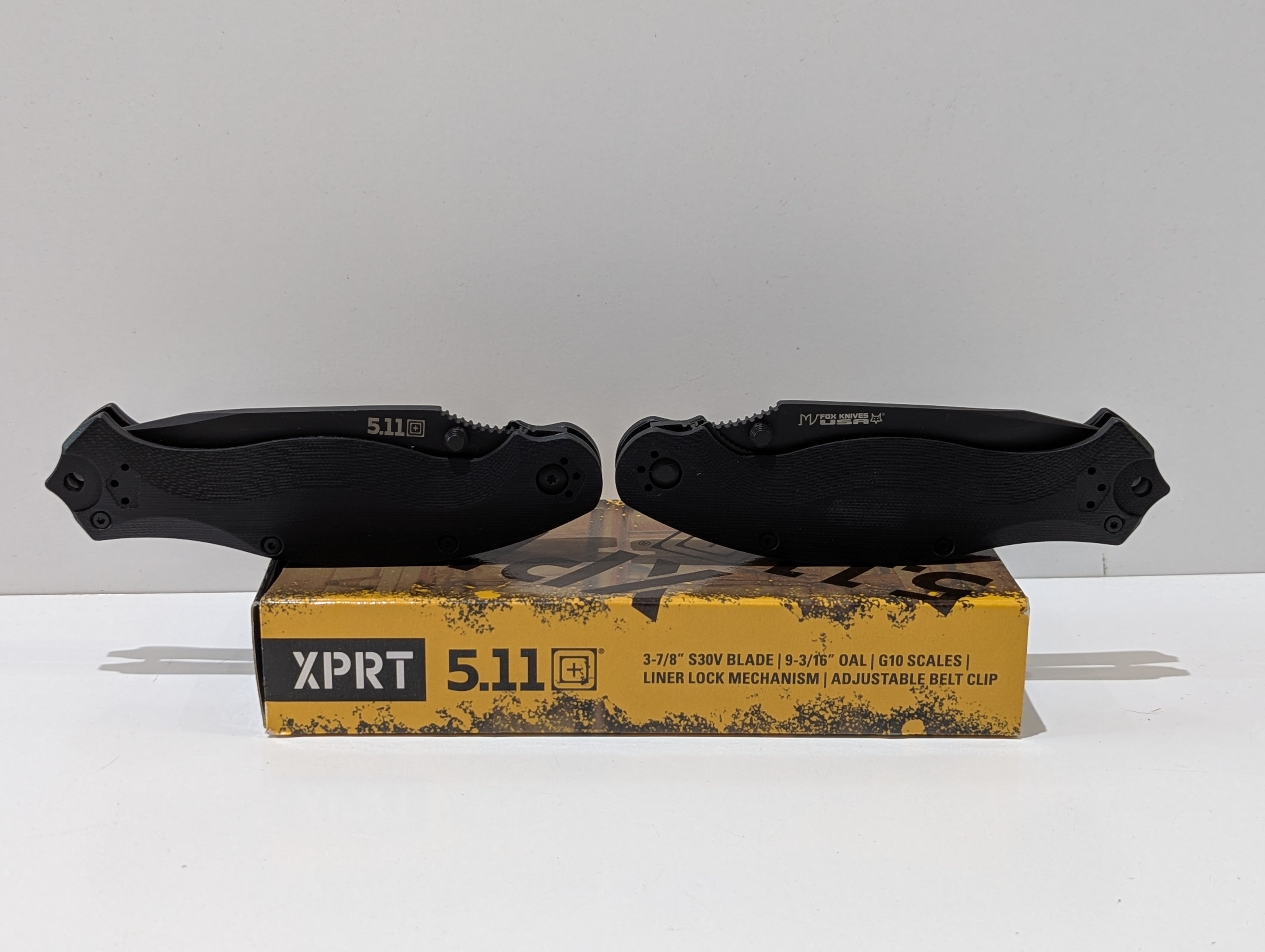 5.11 Tactical XPRT Folding Knife S30V Black G10 Scales Fox Knives Italy Boxed