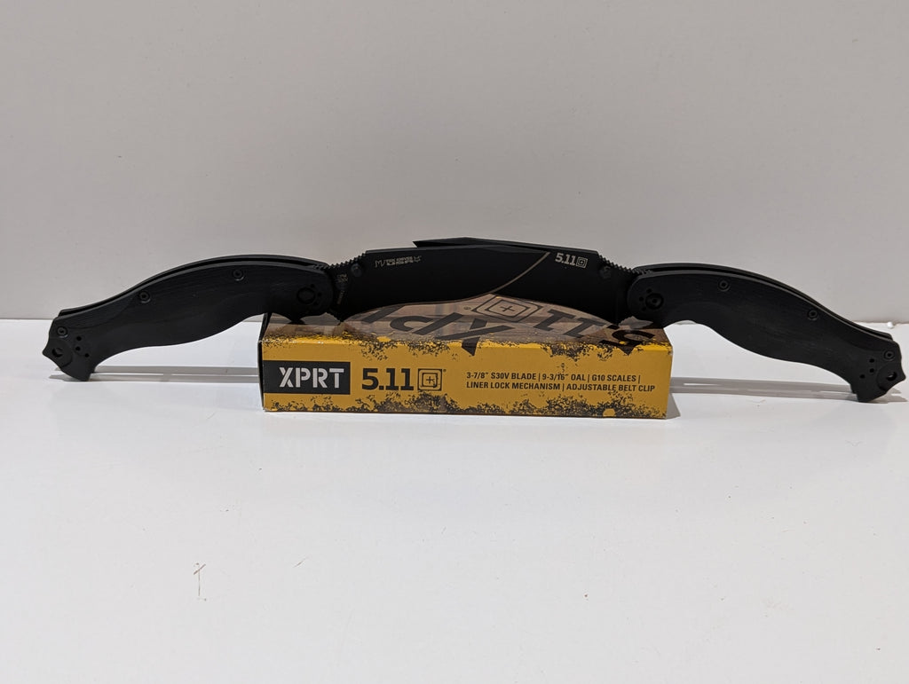 5.11 Tactical XPRT Folding Knife S30V Black G10 Scales Fox Knives Italy Boxed