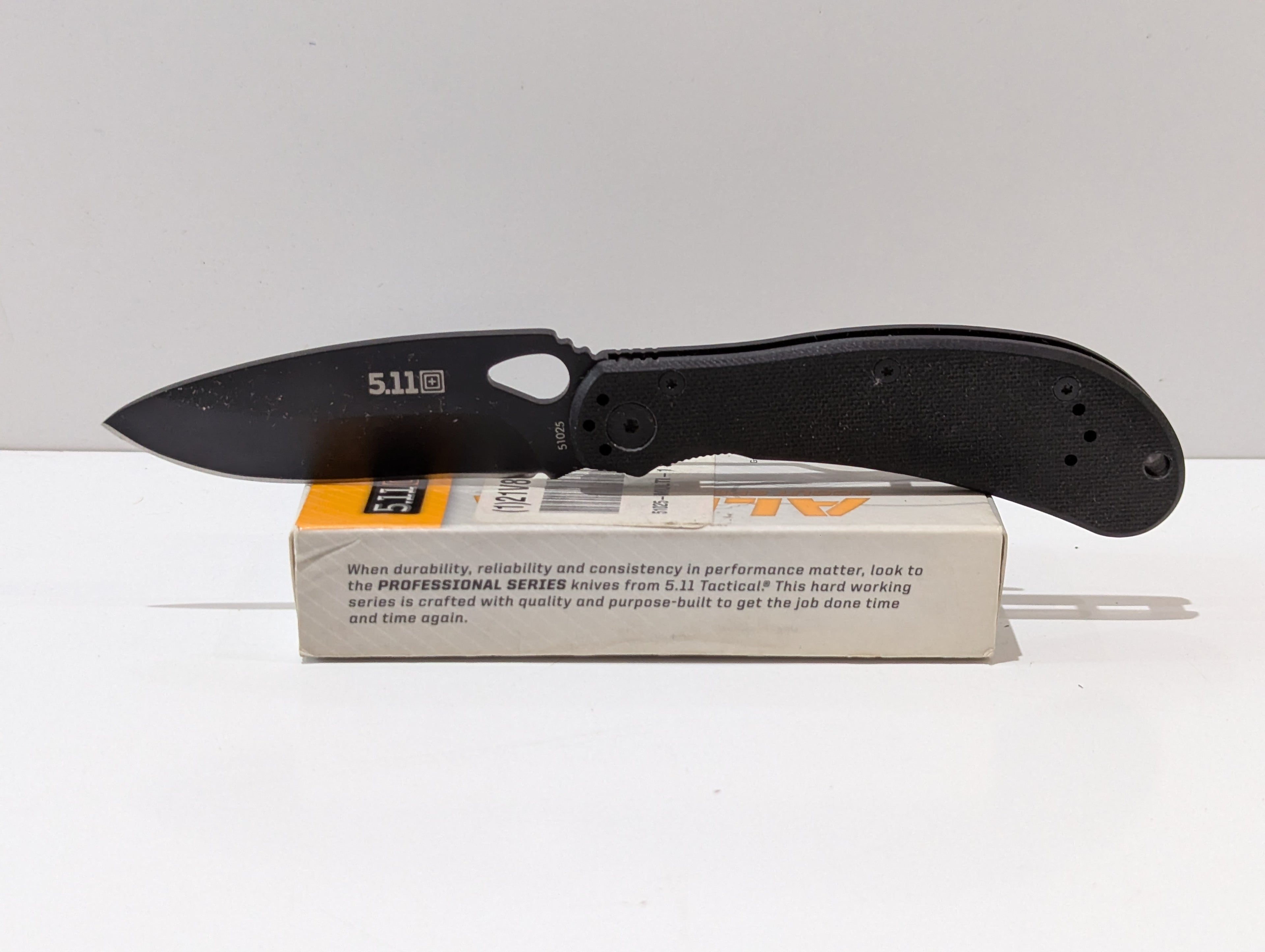 5.11 Tactical Alpha Scout Spear Point Folding Knife Model 51025 G-10 Handle Boxed