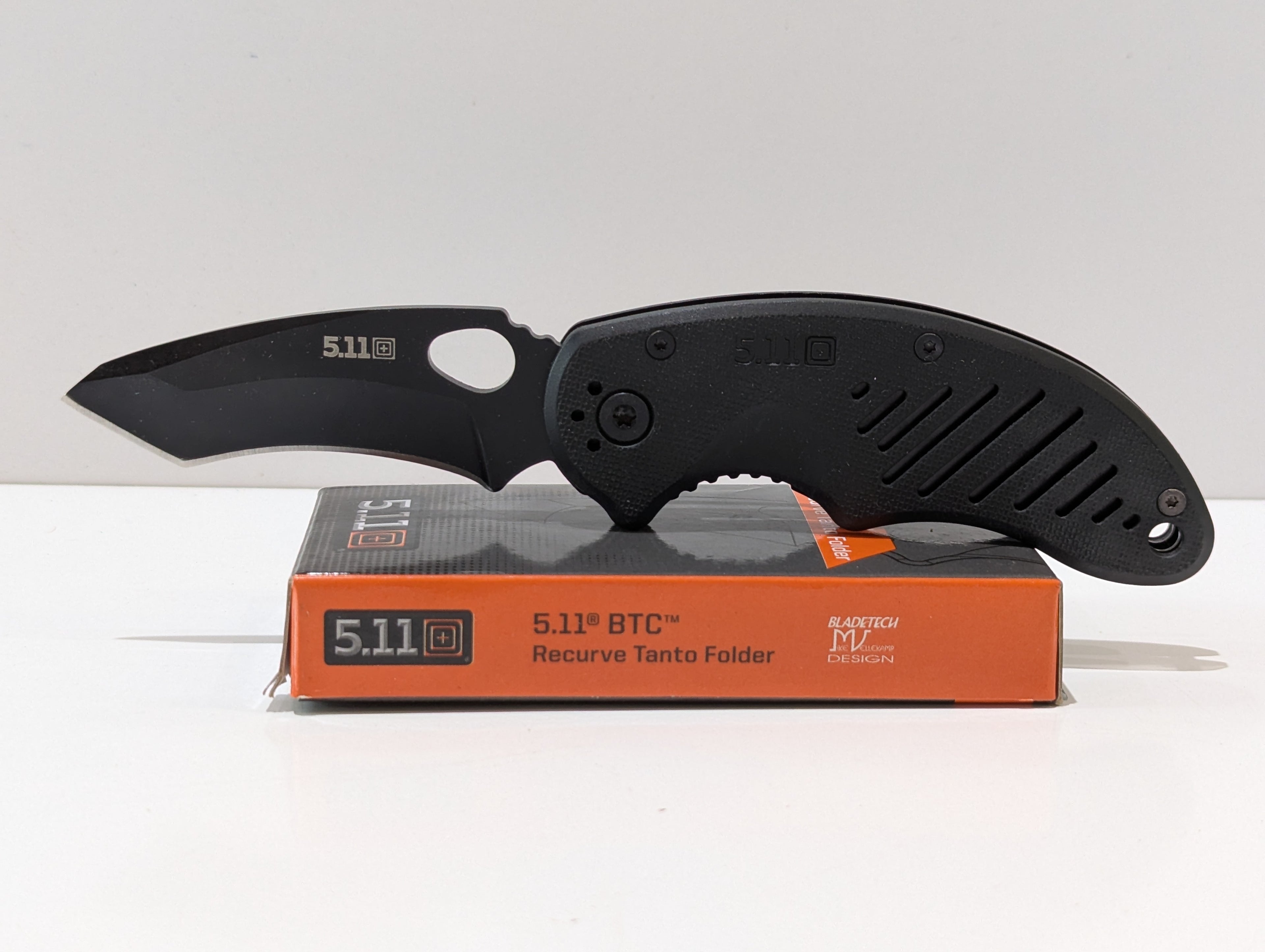 5.11 Tactical BTC Recurve Tanto Folder Folding Knife Black Plain Edge Boxed EDC