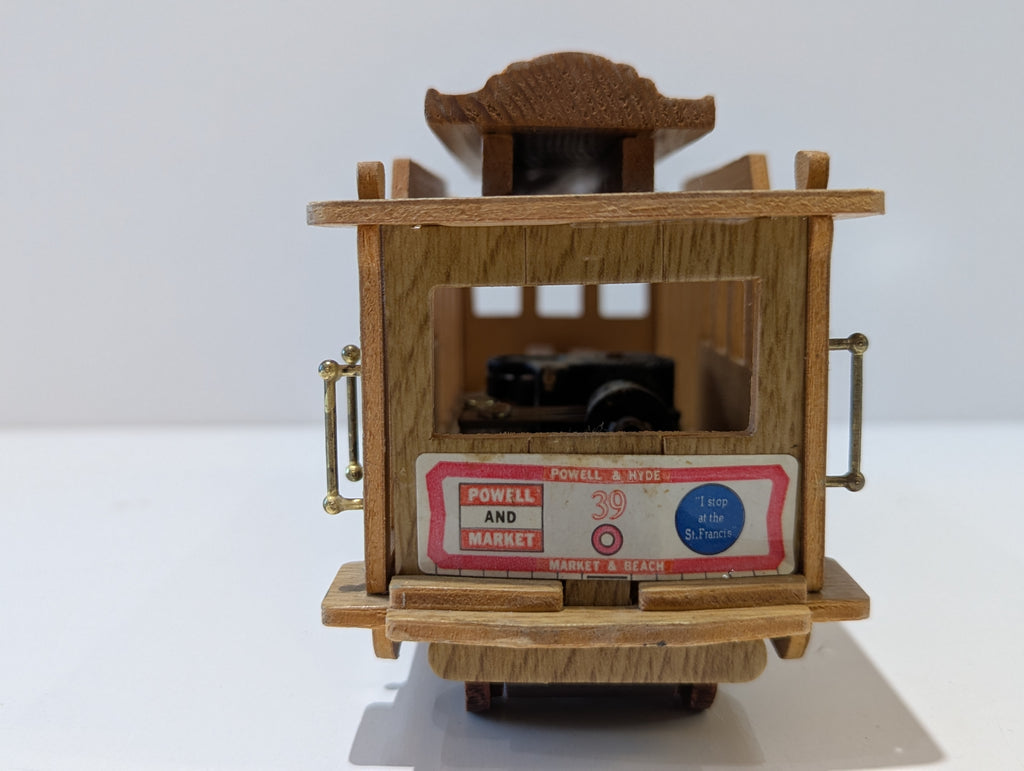 Vintage San Francisco Municipal Railway Powell & Hyde Cable Car Wooden Souvenir Model