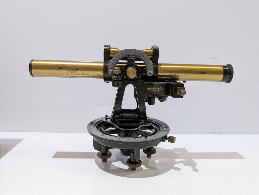 Vintage Craftsman Tools Surveyor Transit Level Brass Scope With Wood Case USA
