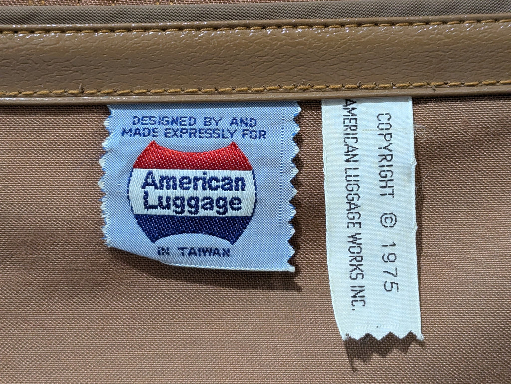 Vintage American Luggage Brown Garment Suit Carry On Travel Bag Hanging Suitcase
