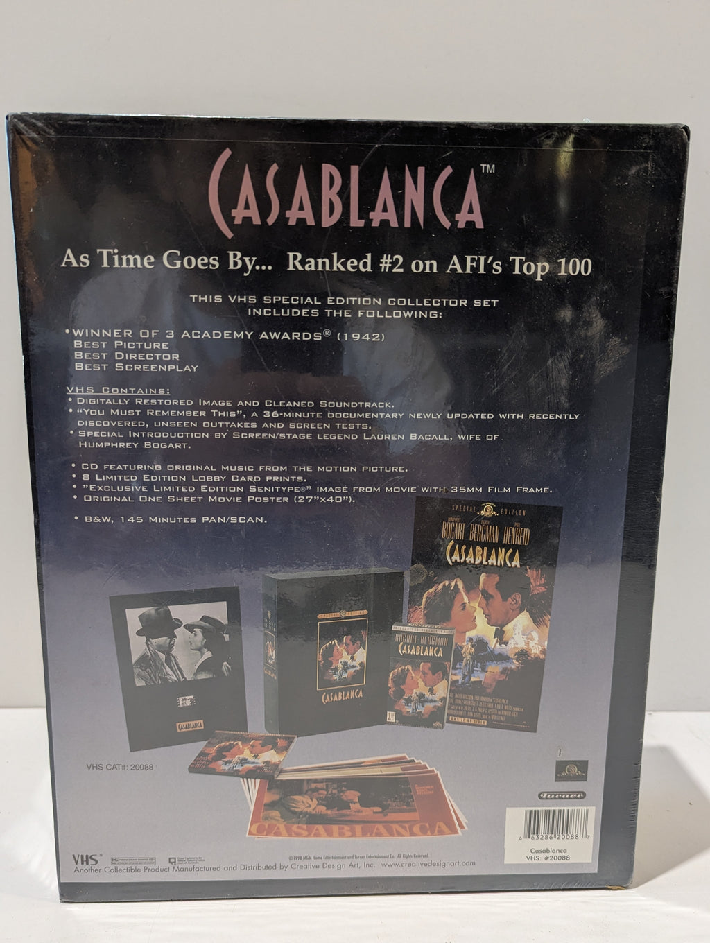 Warner Bros Special Edition Casablanca VHS Collector Gift Set Sealed Movie Box