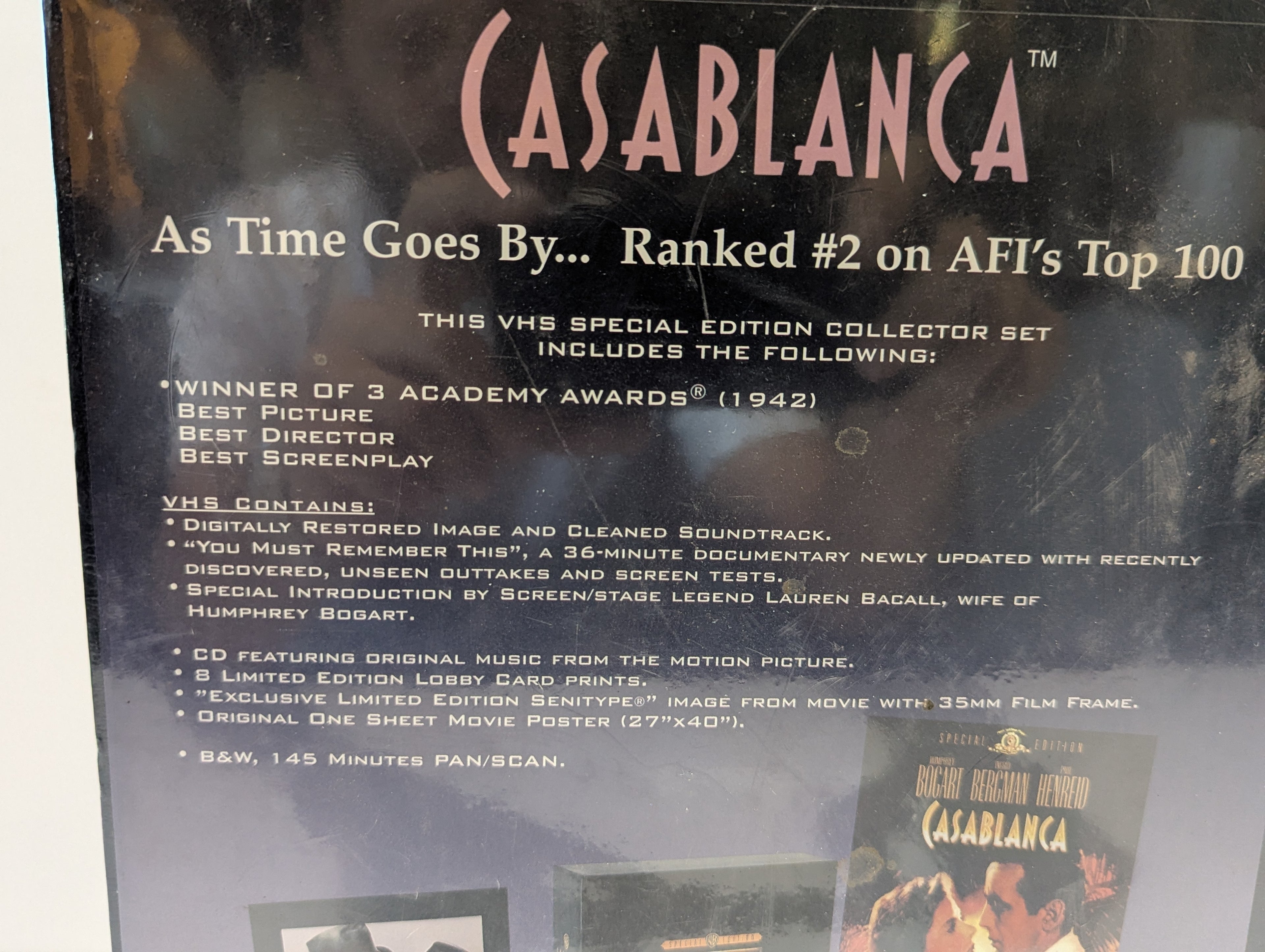 Warner Bros Special Edition Casablanca VHS Collector Gift Set Sealed Movie Box