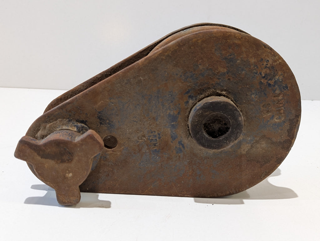 Vintage McKissick 5 Inch Steel Snatch Block Pulley Rigging Logging Towing Sheave