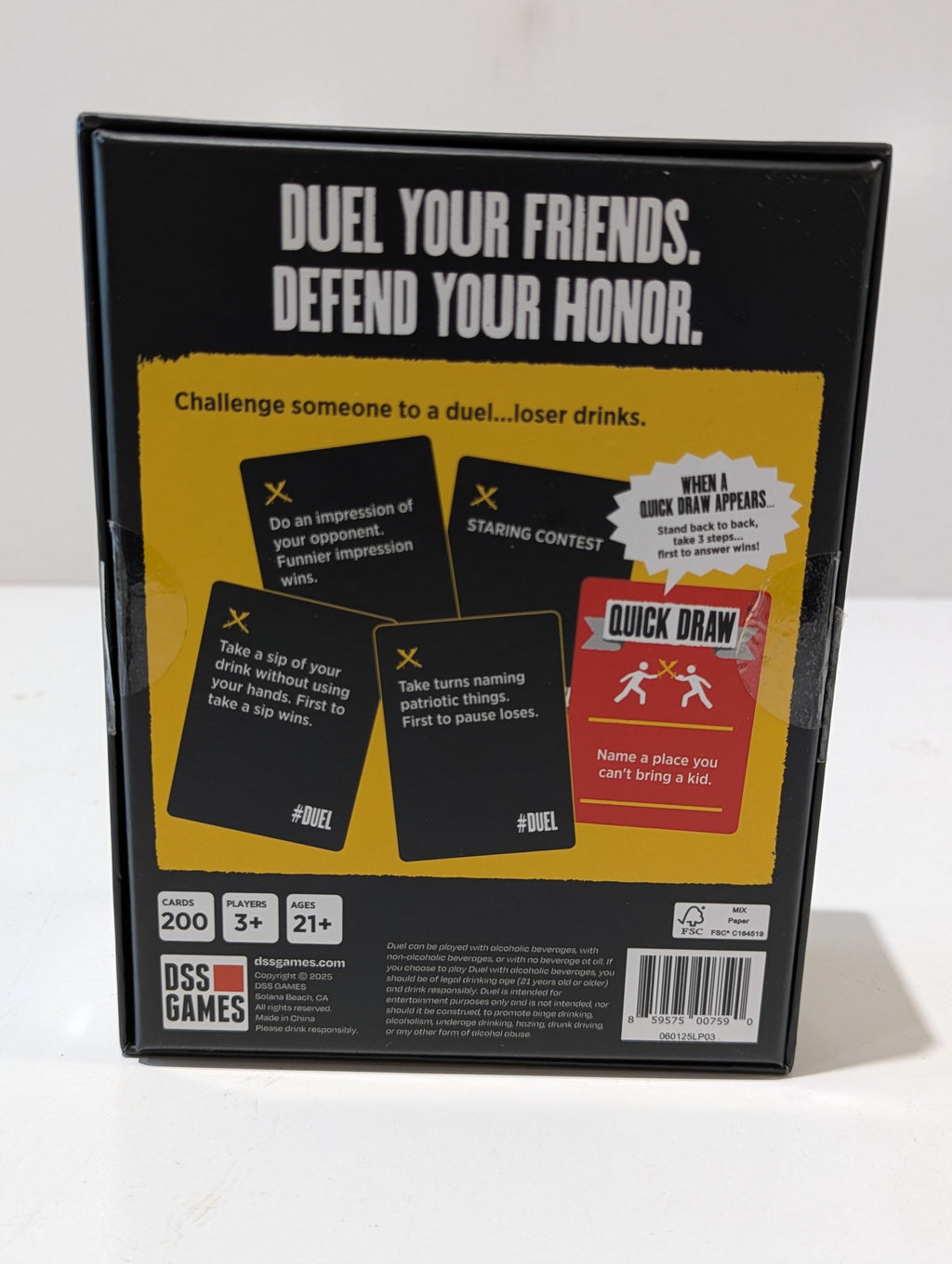 Duel A Drinking Game Hydration Edition DSS Games Complete Party Card Game 21+