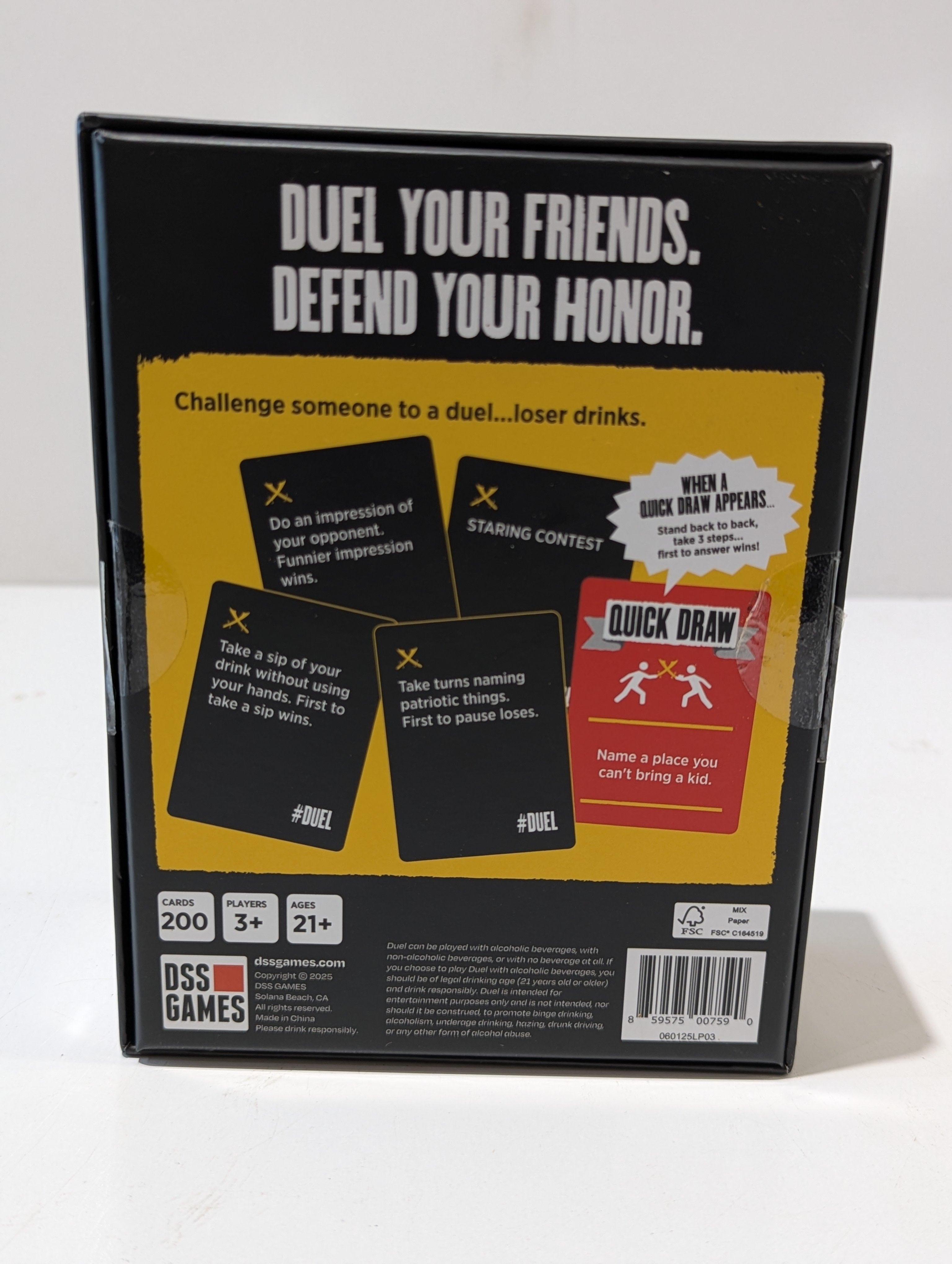 Duel A Drinking Game Hydration Edition DSS Games Complete Party Card Game 21+