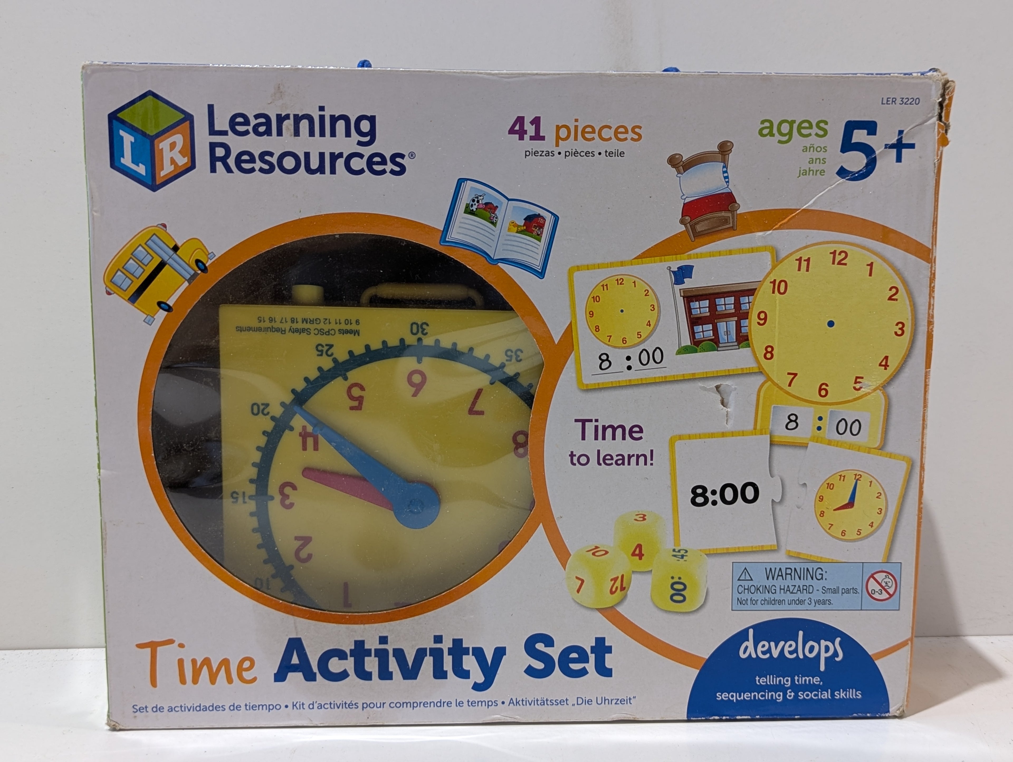 Learning Resources LER3220 Time Activity Set 41 Piece Educational Teaching Toy