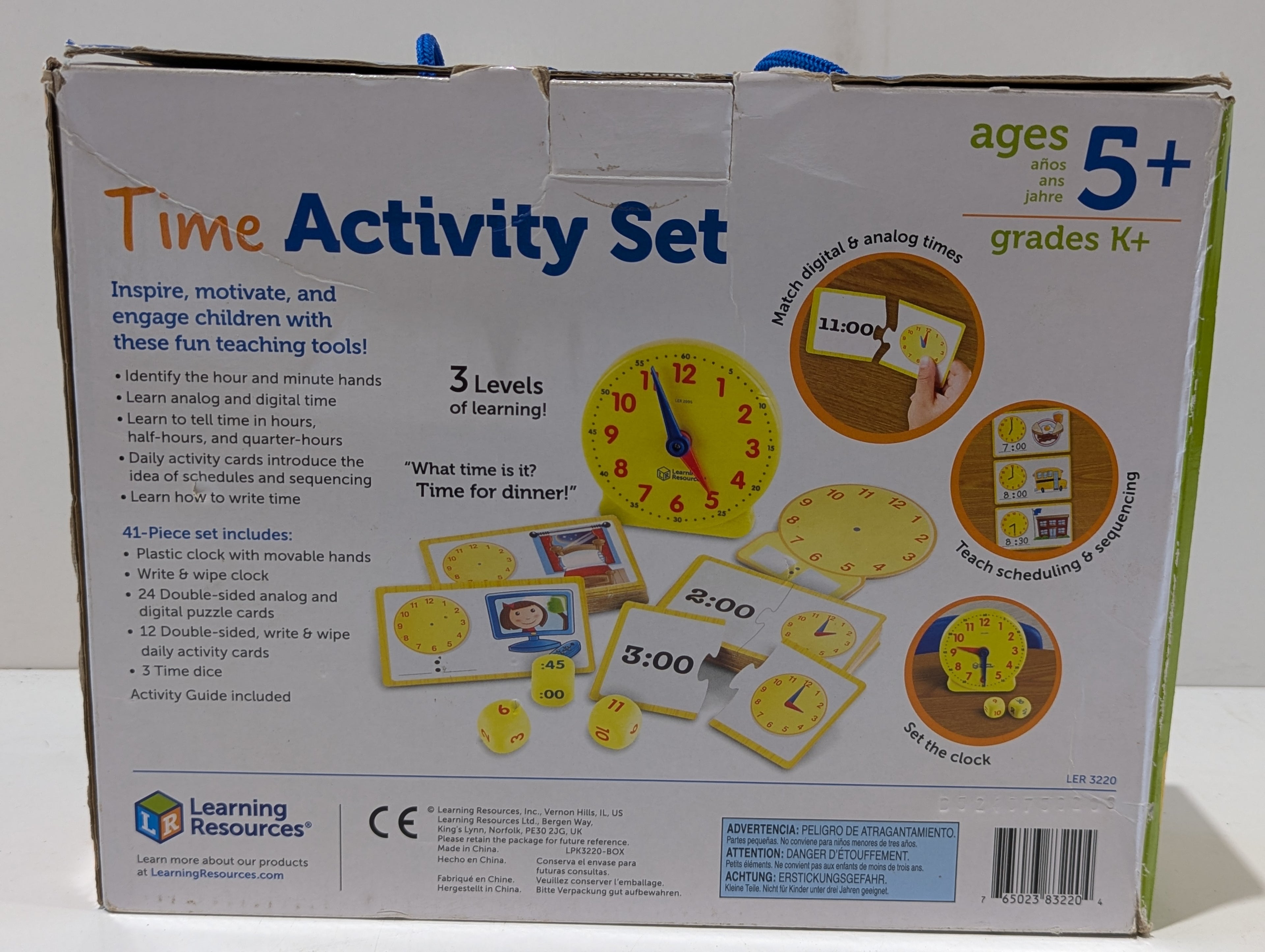 Learning Resources LER3220 Time Activity Set 41 Piece Educational Teaching Toy