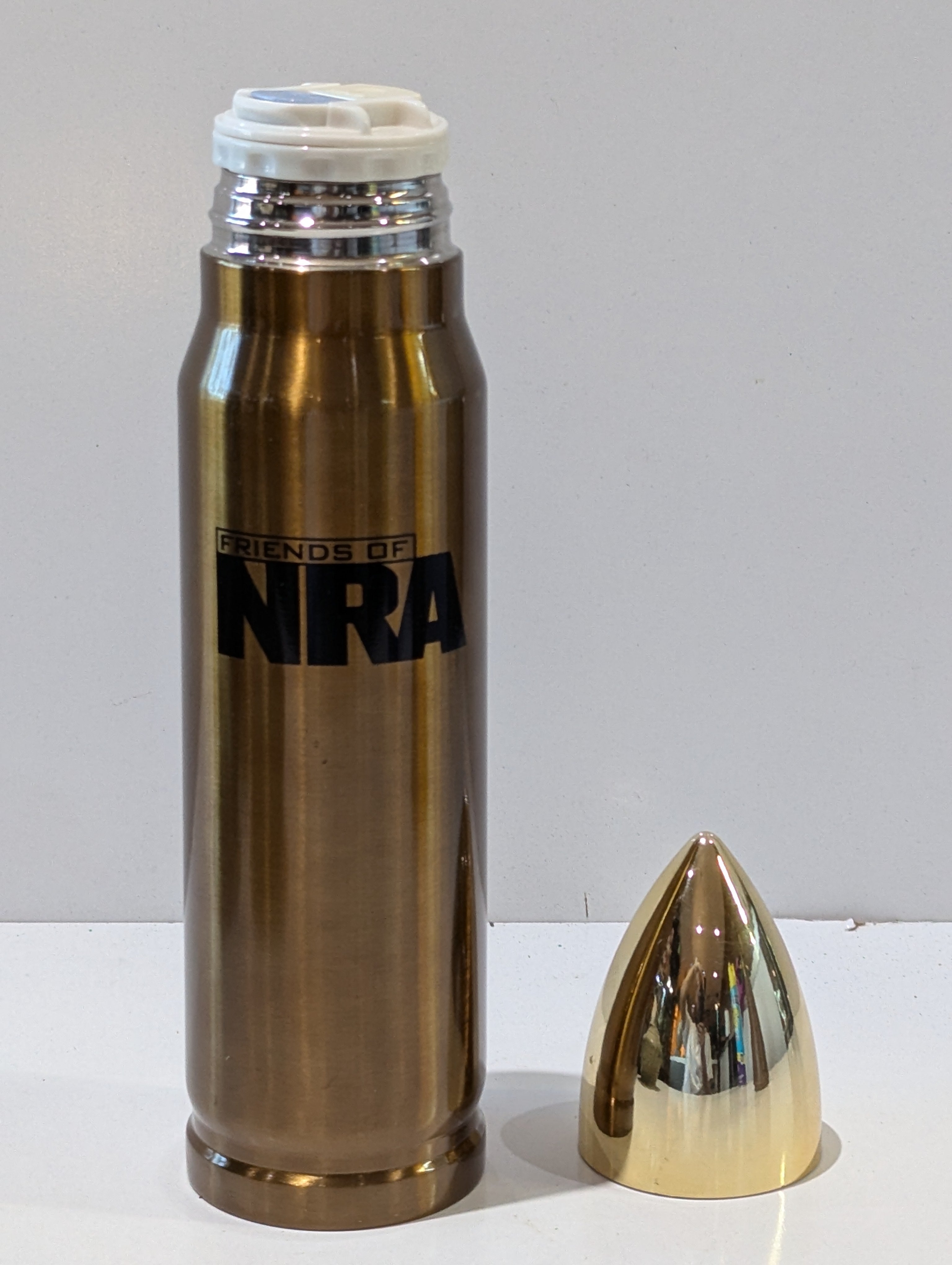 Friends Of NRA Bullet Shaped Stainless Steel Vacuum Insulated Travel Thermos Flask