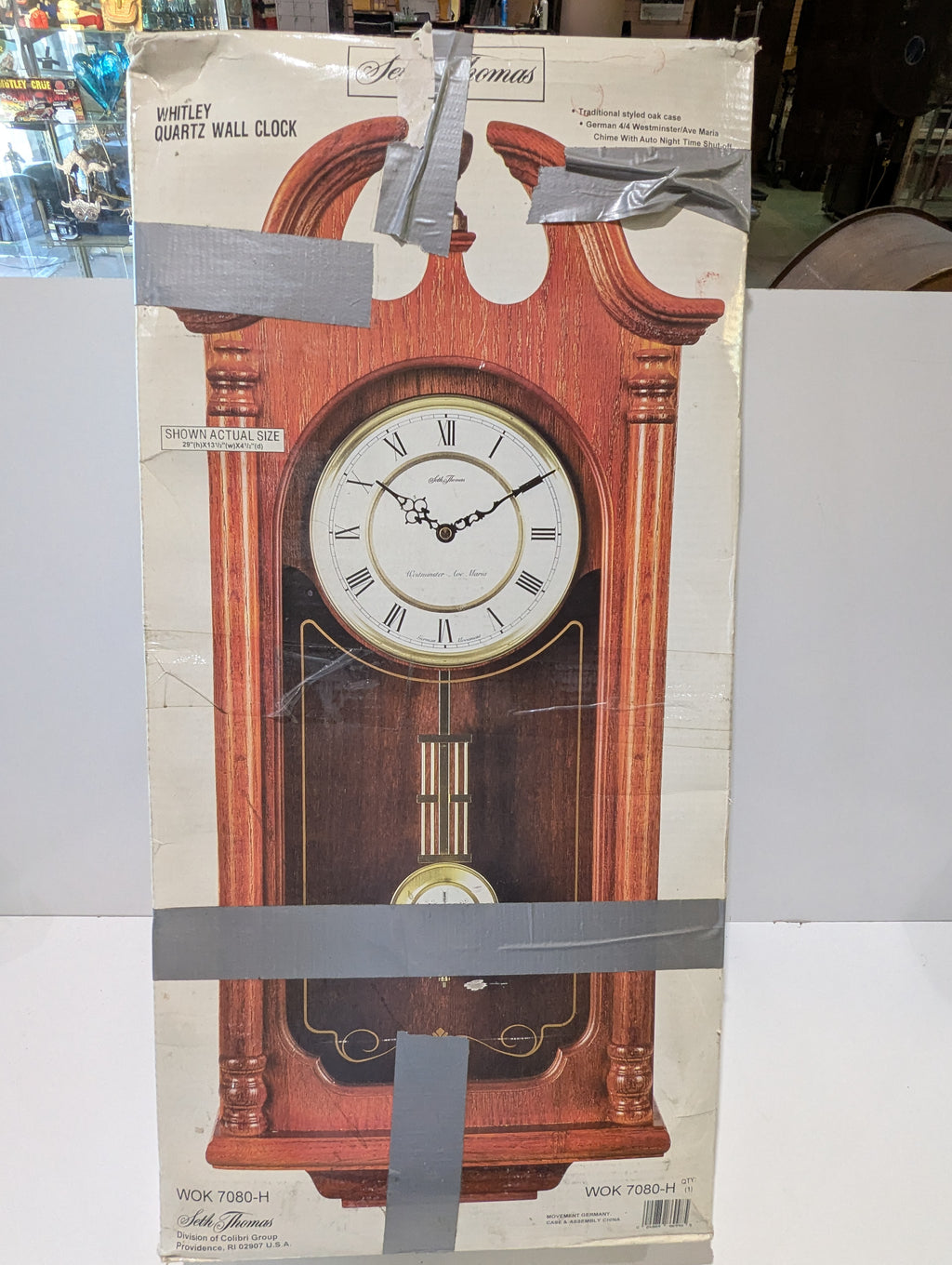 Vintage Seth Thomas Whitley Quartz Wall Clock WOK 7080-H Westminster Ave Maria Oak