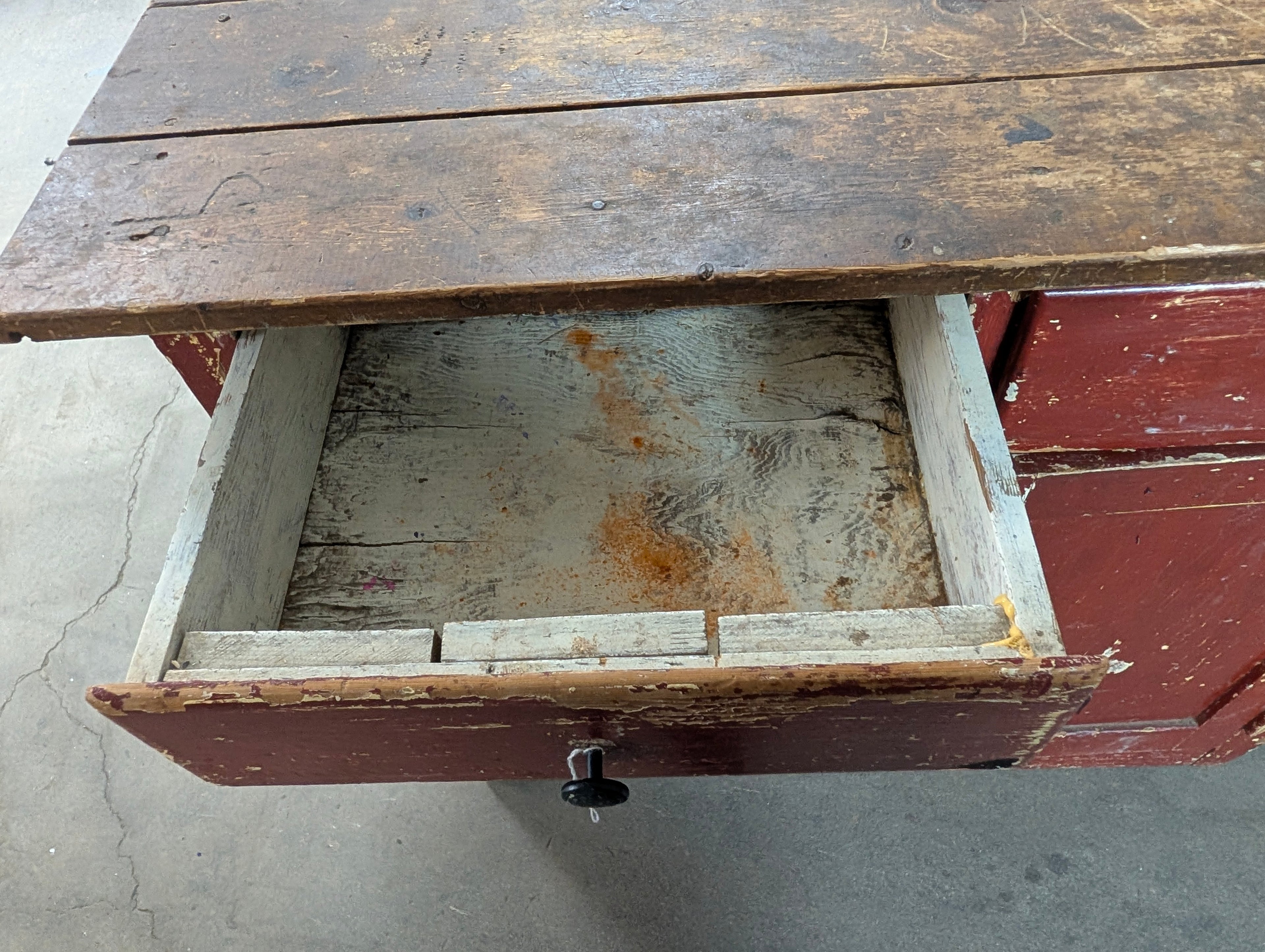 Vintage Primitive Red Painted Farmhouse Jelly Cupboard Wooden Storage Cabinet